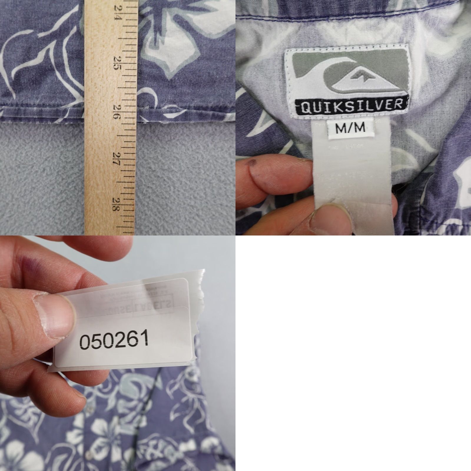 Quiksilver VINTAGE Quiksilver Shirt Mens Medium Blue Hawaiian Floral Button-Up Short Sleeve Beach Surfwear 90s Mens Size US M / EU 48-50 / 2 - 8 Thumbnail