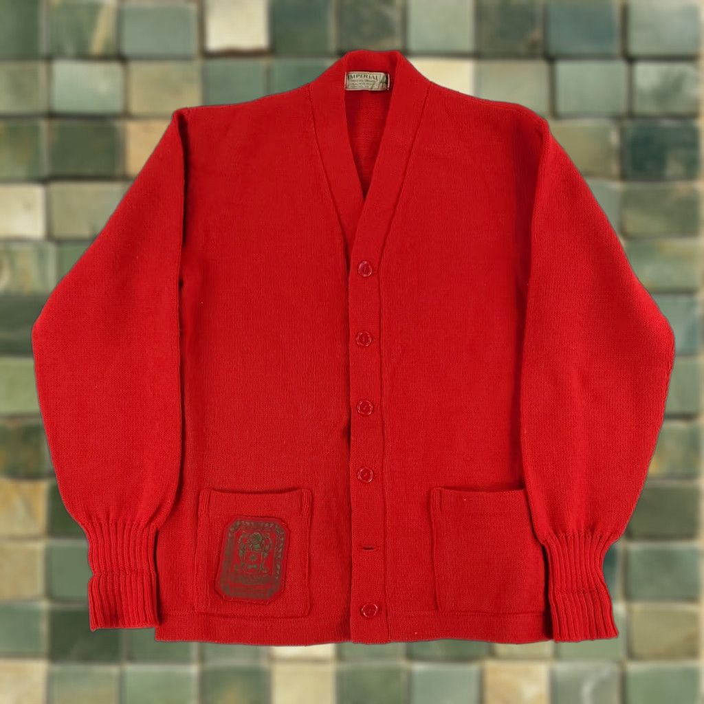 Imperial VINTAGE Imperial Cardigan 50s 60s Wool Red LaSalle Peru Mens 44 Red Imperial VTG 50s 60s 100% Worsted Wool Cardigan LaSalle Peru Mens 44 Size US XXL / EU 58 / 5 - 1 Thumbnail