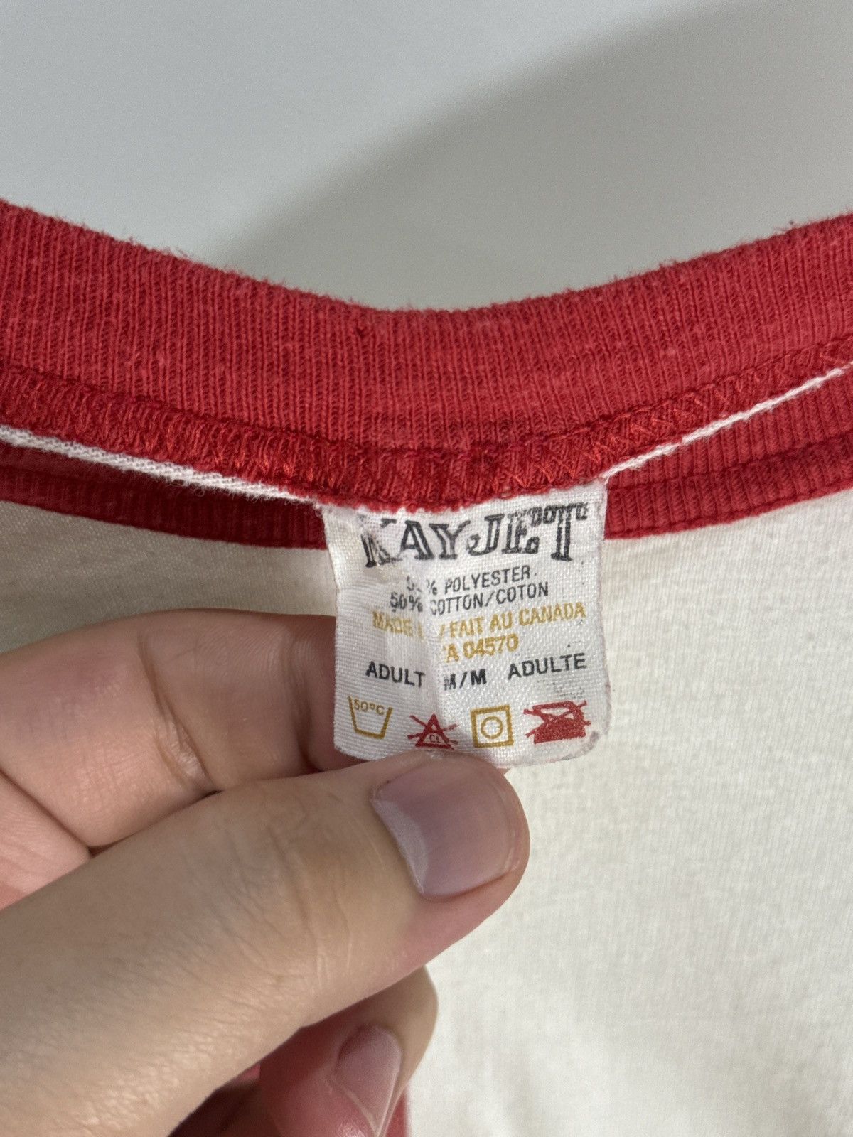 Vintage Vintage 1980s Red Cross Ringers T-shirt Size US M / EU 48-50 / 2 - 4 Thumbnail