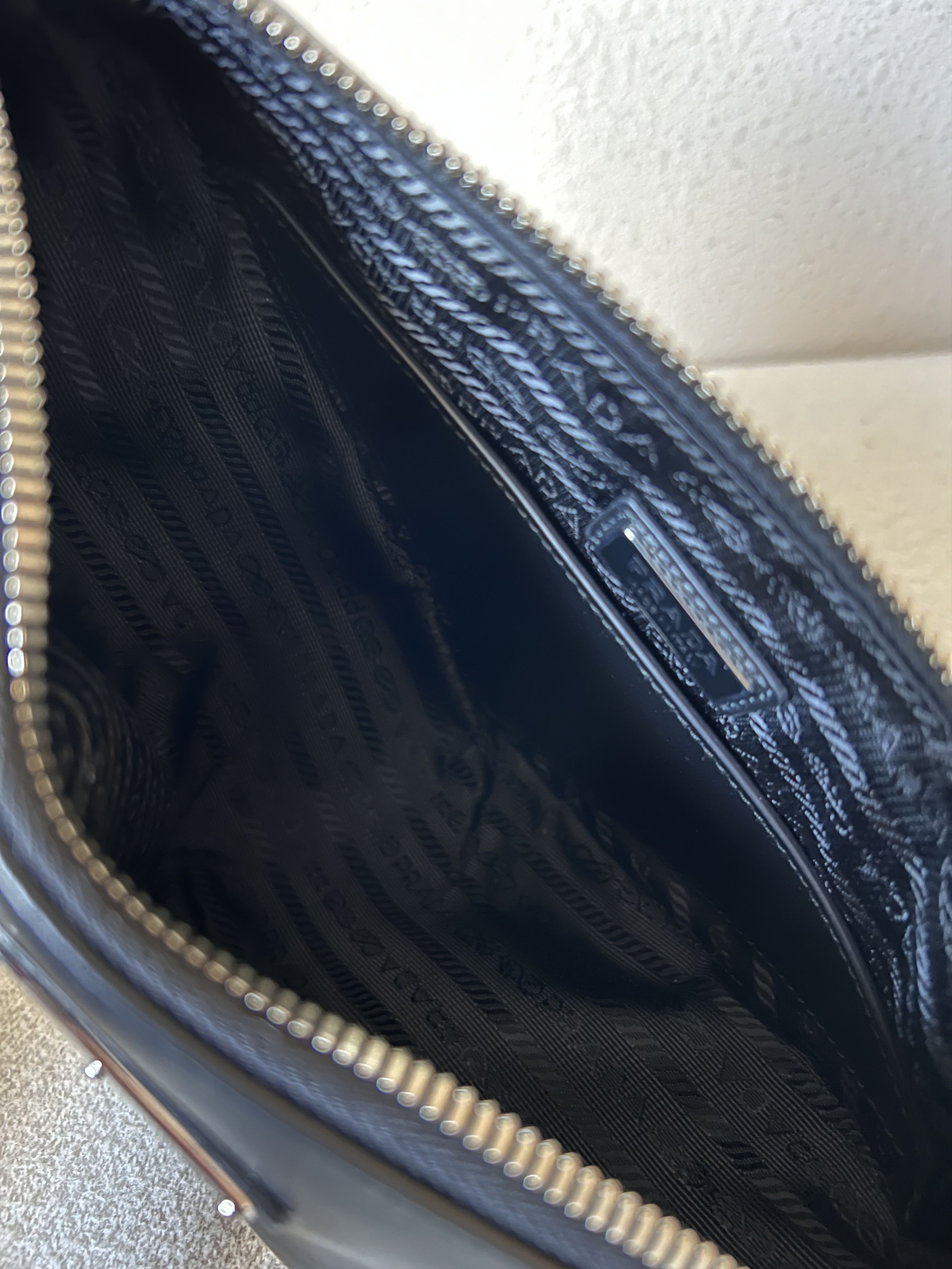 Prada Prada Leather Triangle Crossbody Bag in Black Size ONE SIZE - 7 Thumbnail