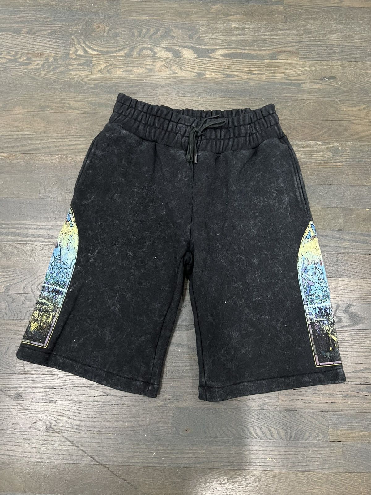 Faded stained glass sweat shorts