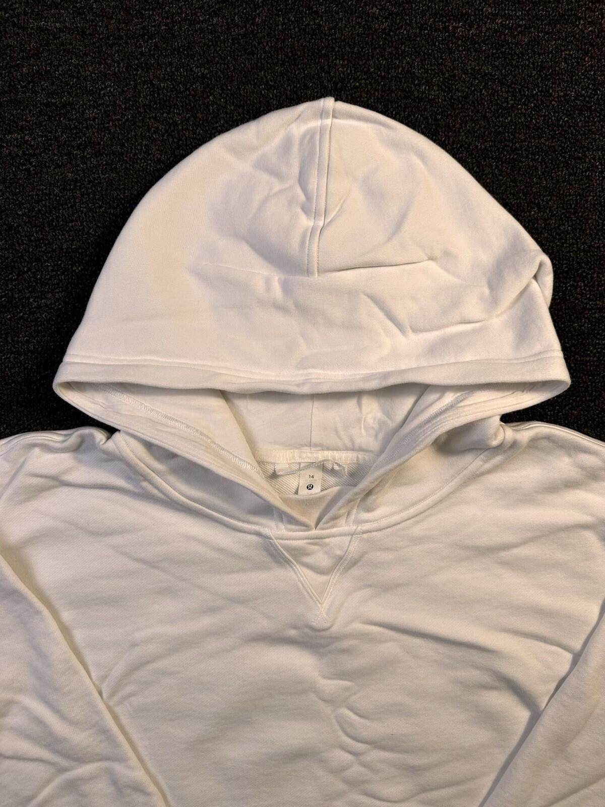 Lululemon Lululemon White French Terry Cropped Hoodie, Sz 14 Size XL / US 12-14 / IT 48-50 - 3 Thumbnail
