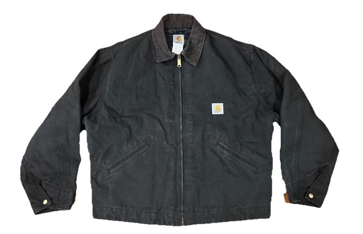 Carhartt Vintage Carhartt Detroit Jacket Coat J80 BLK Corduroy Collar Size US XL / EU 56 / 4 - 1 Thumbnail
