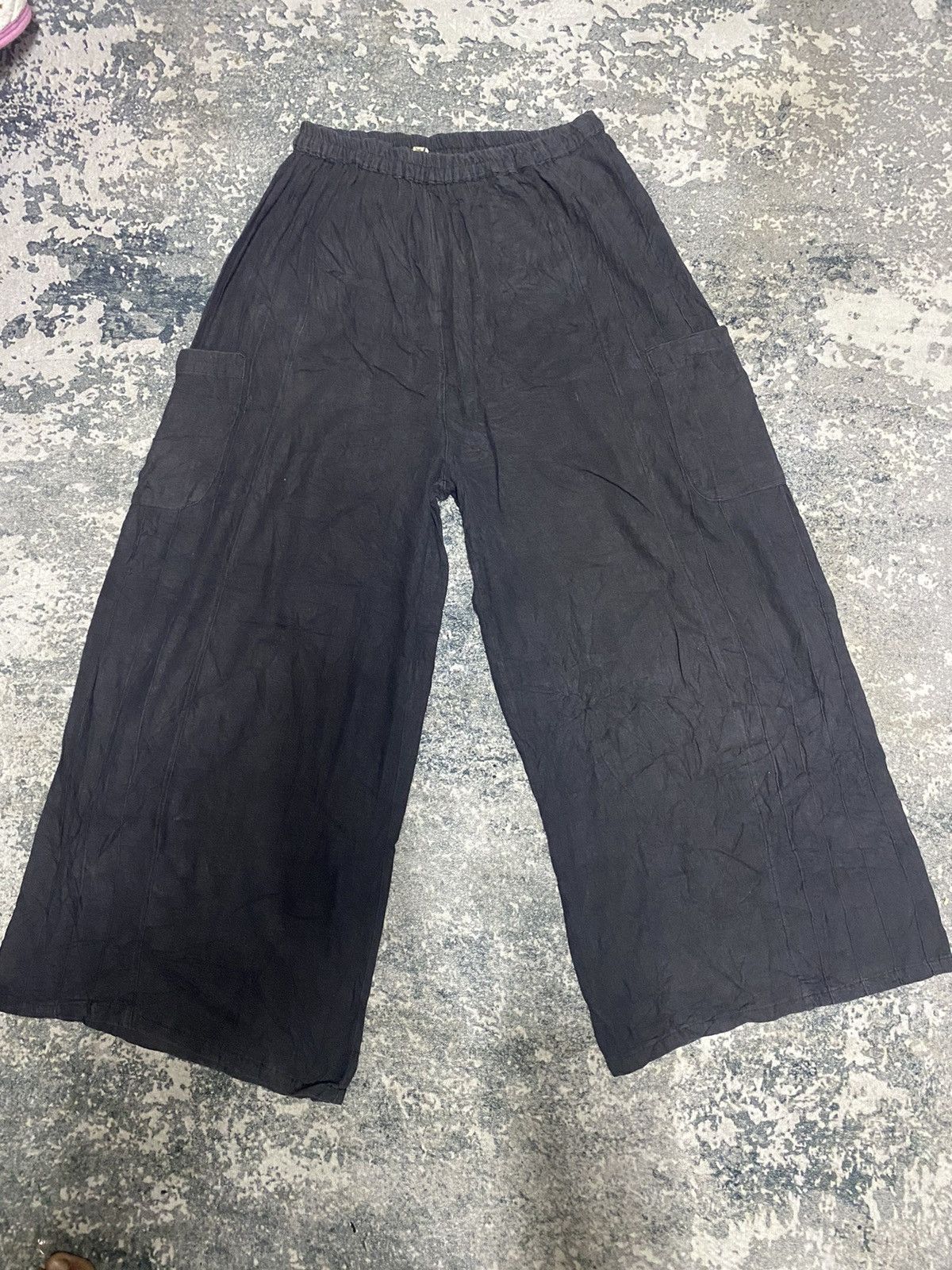 Japanese Brand Ethnic Label Japanese Brand Drawstring Wide Leg Pocket Size 28" / US 6 / IT 42 - 1 Thumbnail