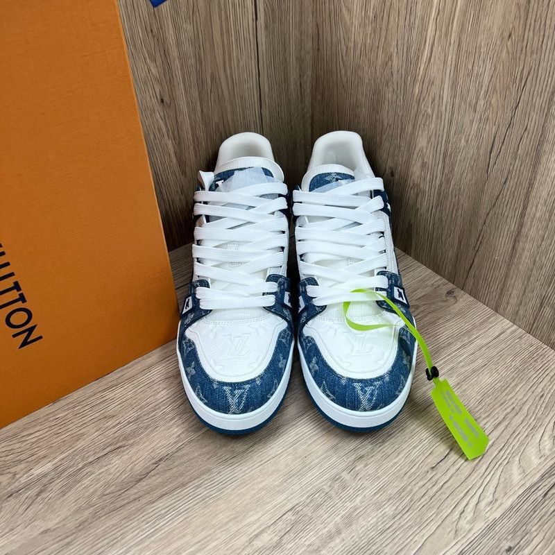 Louis Vuitton Louis Vuitton Denim Trainer Low-Top Sneakers -2508 Size US 11 / EU 44 - 2 Thumbnail