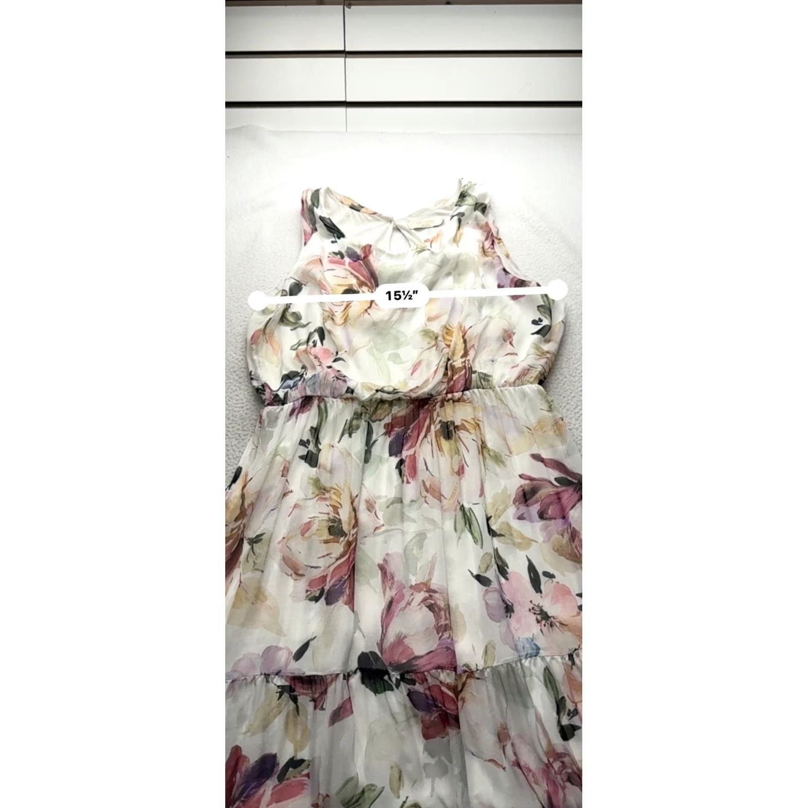 Vintage Lara Guidotti Floral Maxi Dress - Tiered Ruffle Silk & Viscose Size L / US 10 / IT 46 - 7 Thumbnail