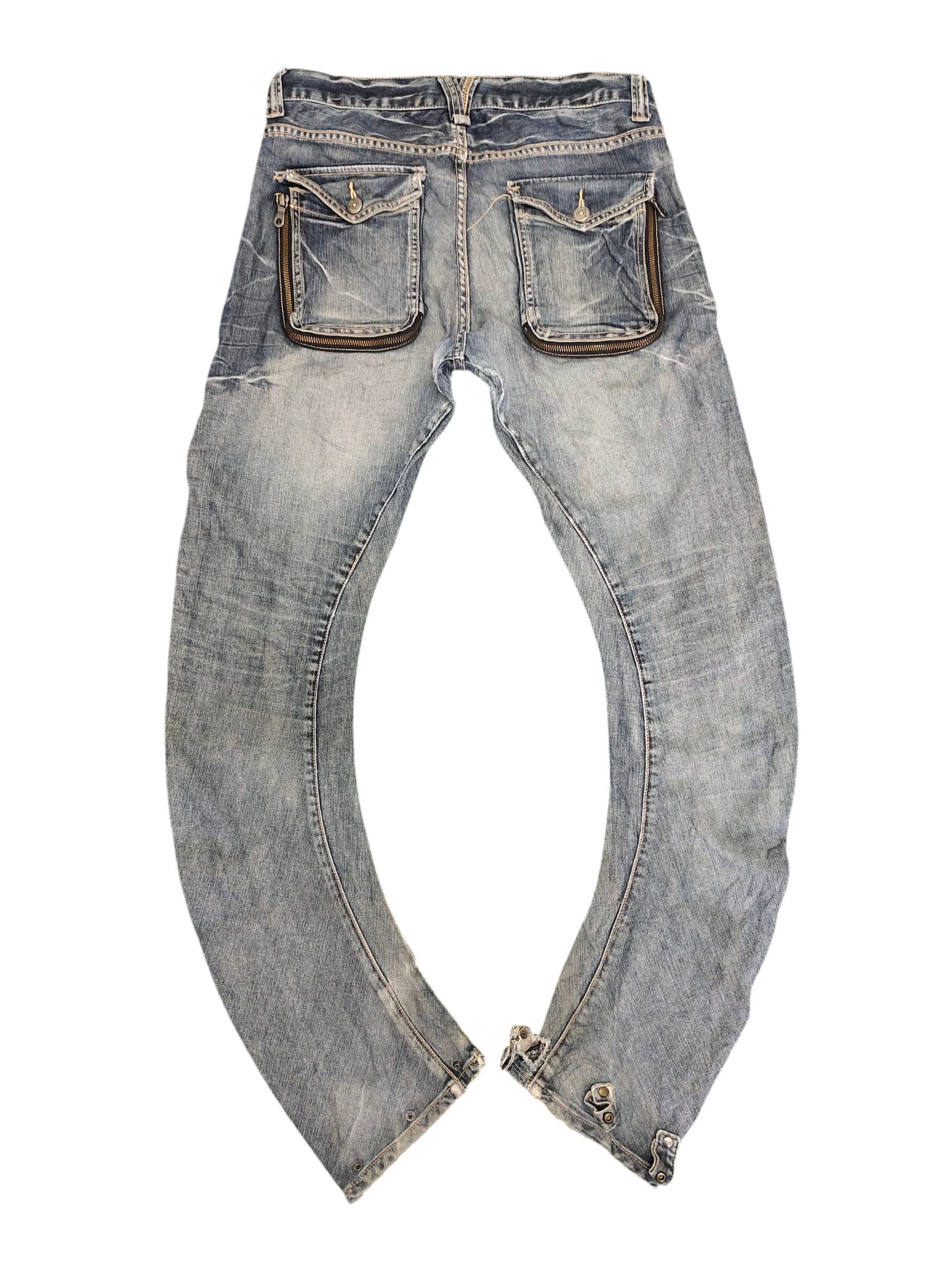 PPFM Ppfm Multi Zipper Pocket Distress Denim Jeans Grunge Punk Size US 32 / EU 48 - 8 Thumbnail