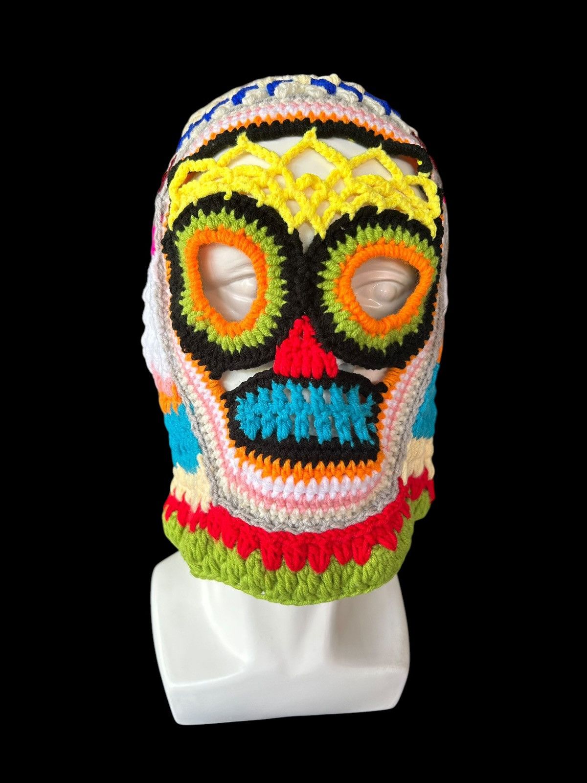 Japanese Brand × Kapital × Vintage Balaclava Masked Crochet Knitted Handmade Rare ☠️☠️ Size ONE SIZE - 2 Thumbnail