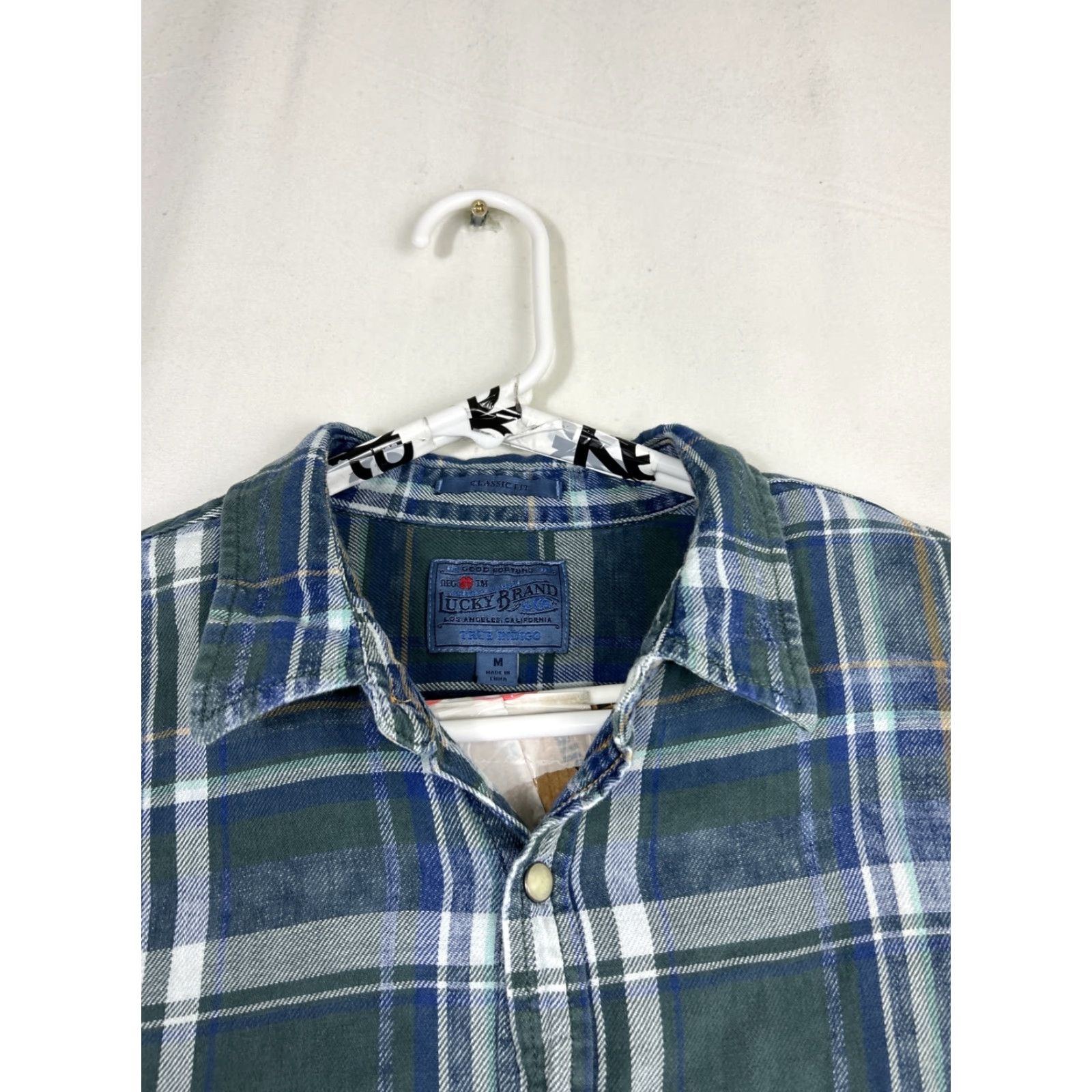 Lucky Brand Lucky Brand Shirt Mens M Classic Plaid Green Blue Pearl Snap Casual Long Sleeve Size US M / EU 48-50 / 2 - 3 Thumbnail