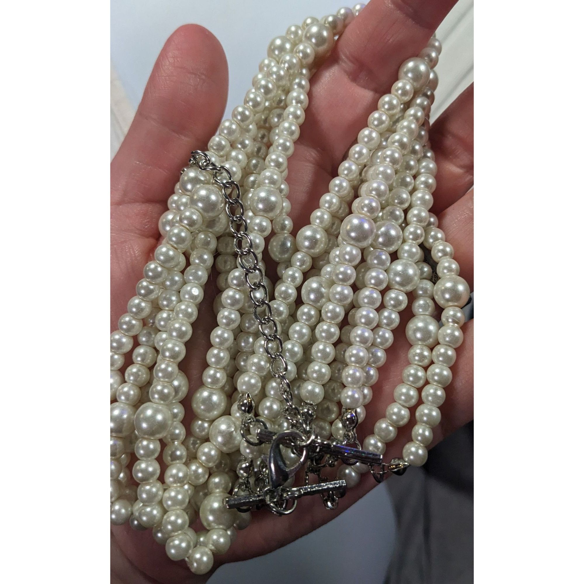 Other Elegant Multilayer White Faux Pearl Necklace Size ONE SIZE - 6 Thumbnail