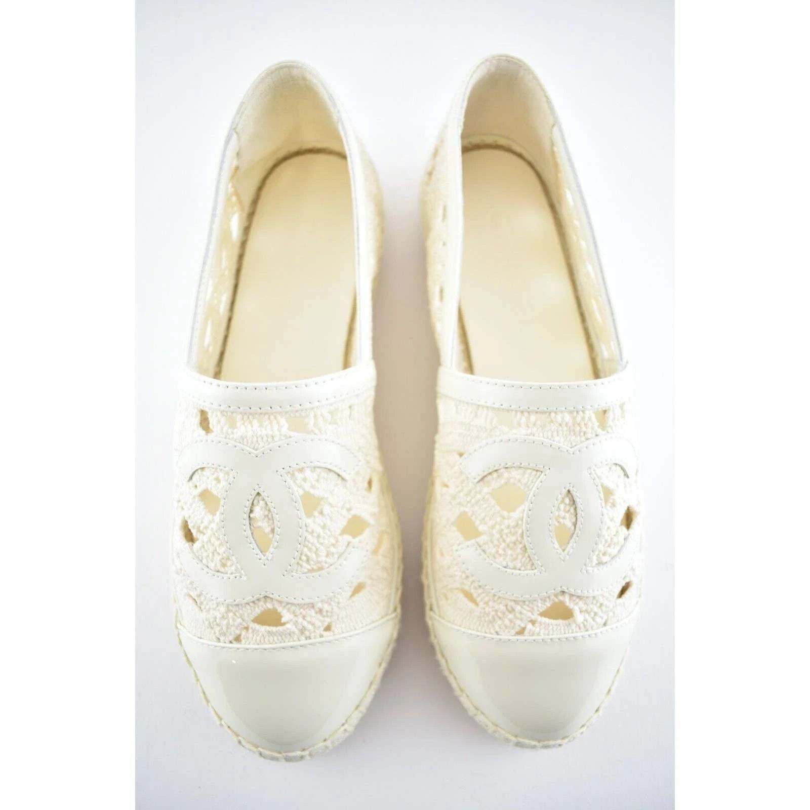 Chanel 20S Patent Leather CC Logo Espadrille Slip On Ballet Flat 41 Size US 11 / IT 41 - 9 Thumbnail