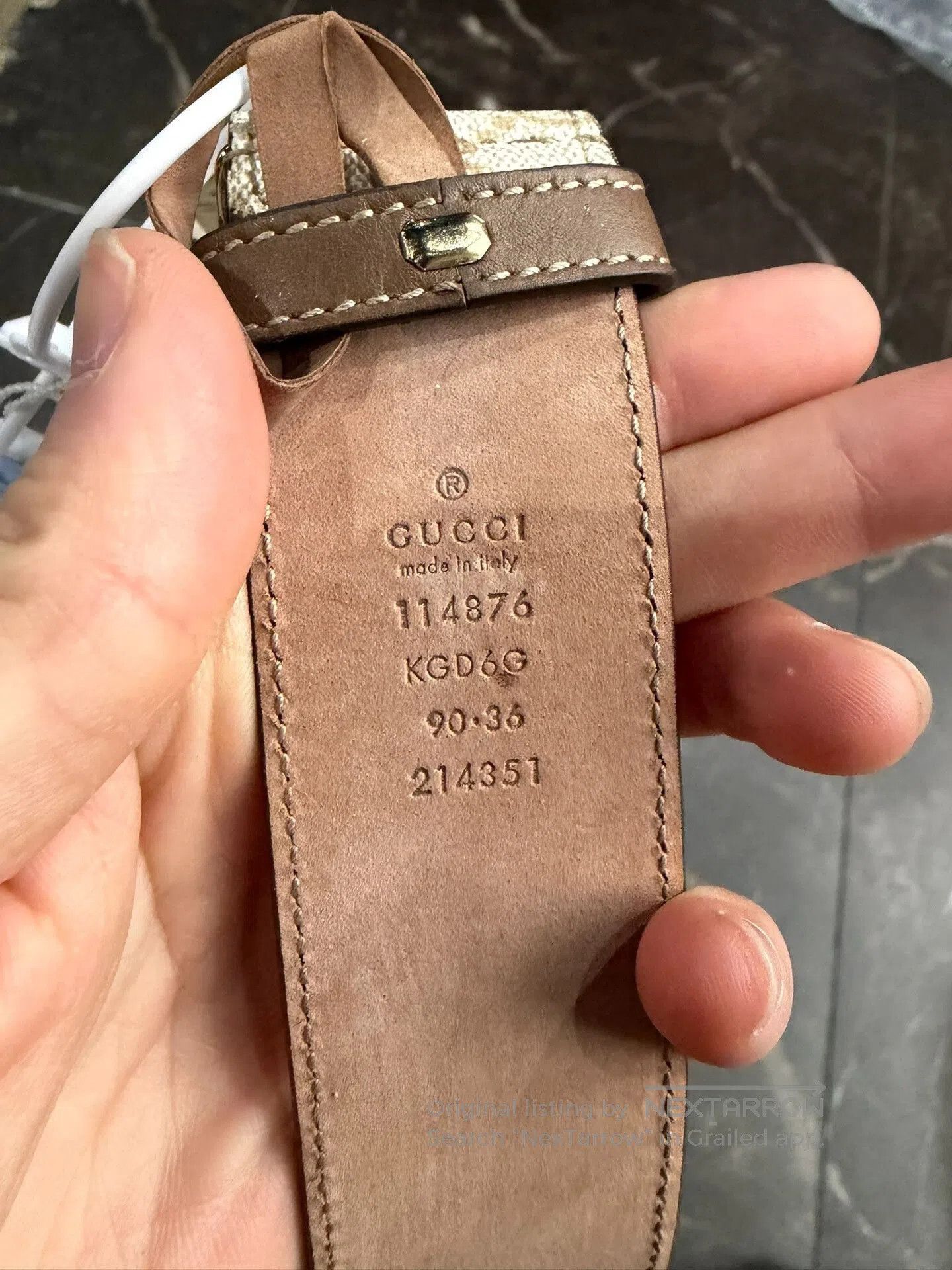 Gucci Gucci Beige Leather Belt. Size ONE SIZE - 6 Thumbnail