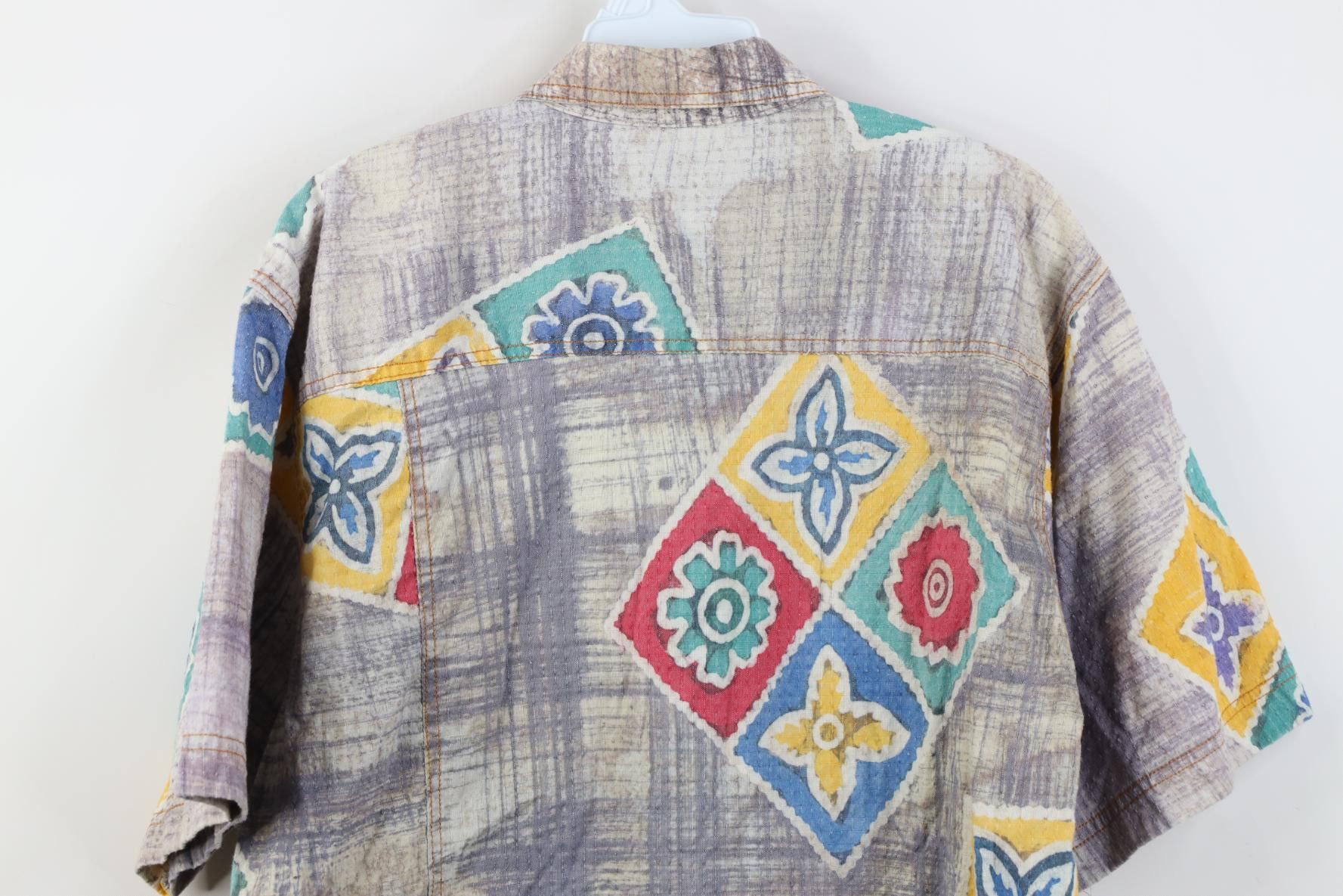 Vintage Vintage 90s Streetwear Abstract Flower Collared Button Shirt Size US M / EU 48-50 / 2 - 12 Thumbnail