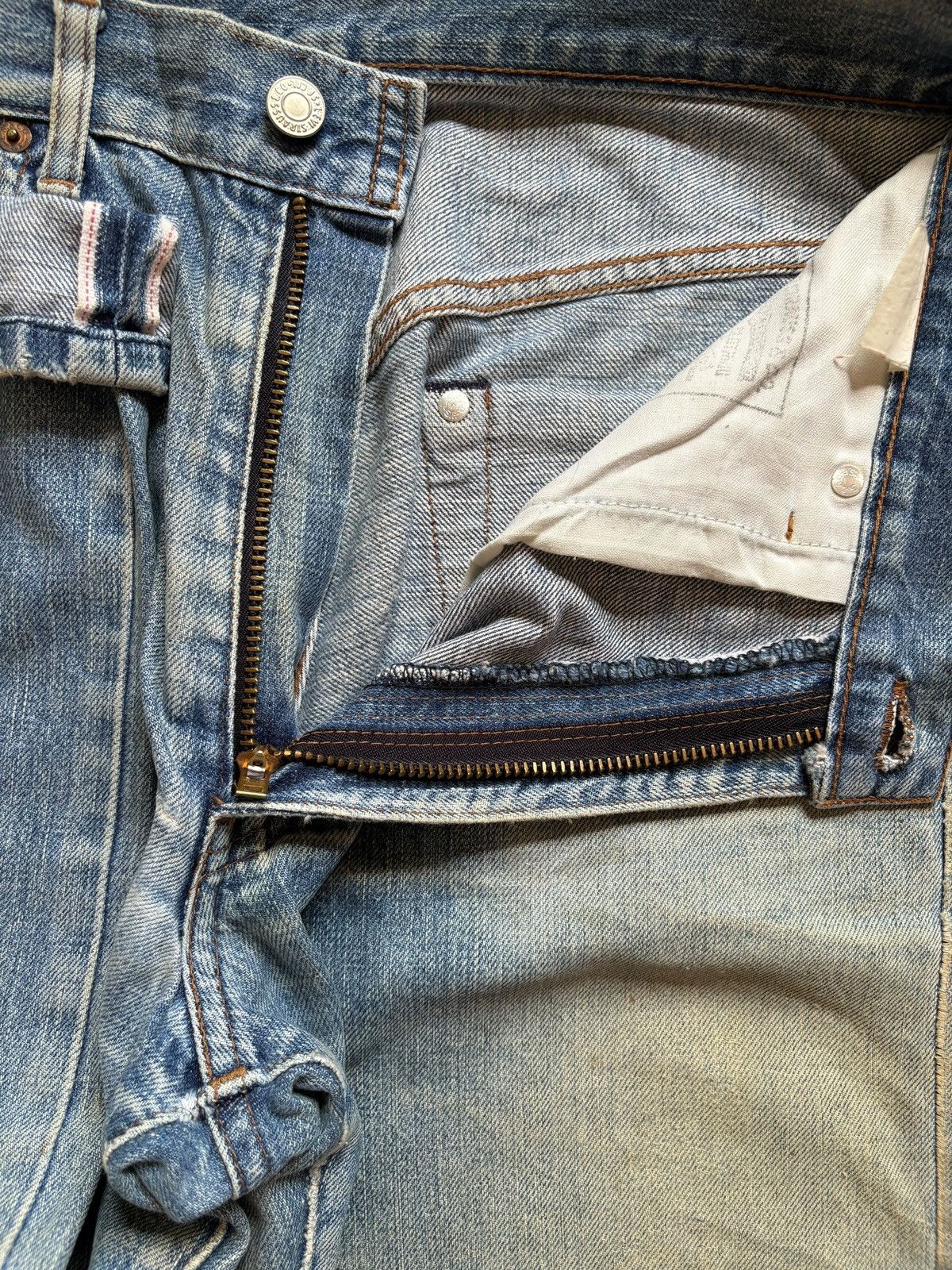 Levi's Vintage 80s Levis Selvedge Big E Mud Wash Baggy Jean Size US 31 - 10 Thumbnail