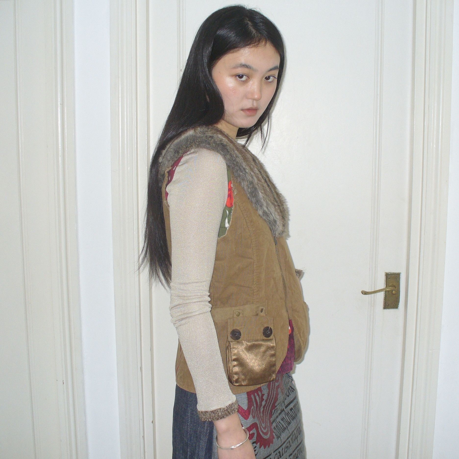 Other vintage vest with a fluffy collar and functional pocket Size M / US 6-8 / IT 42-44 - 2 Thumbnail
