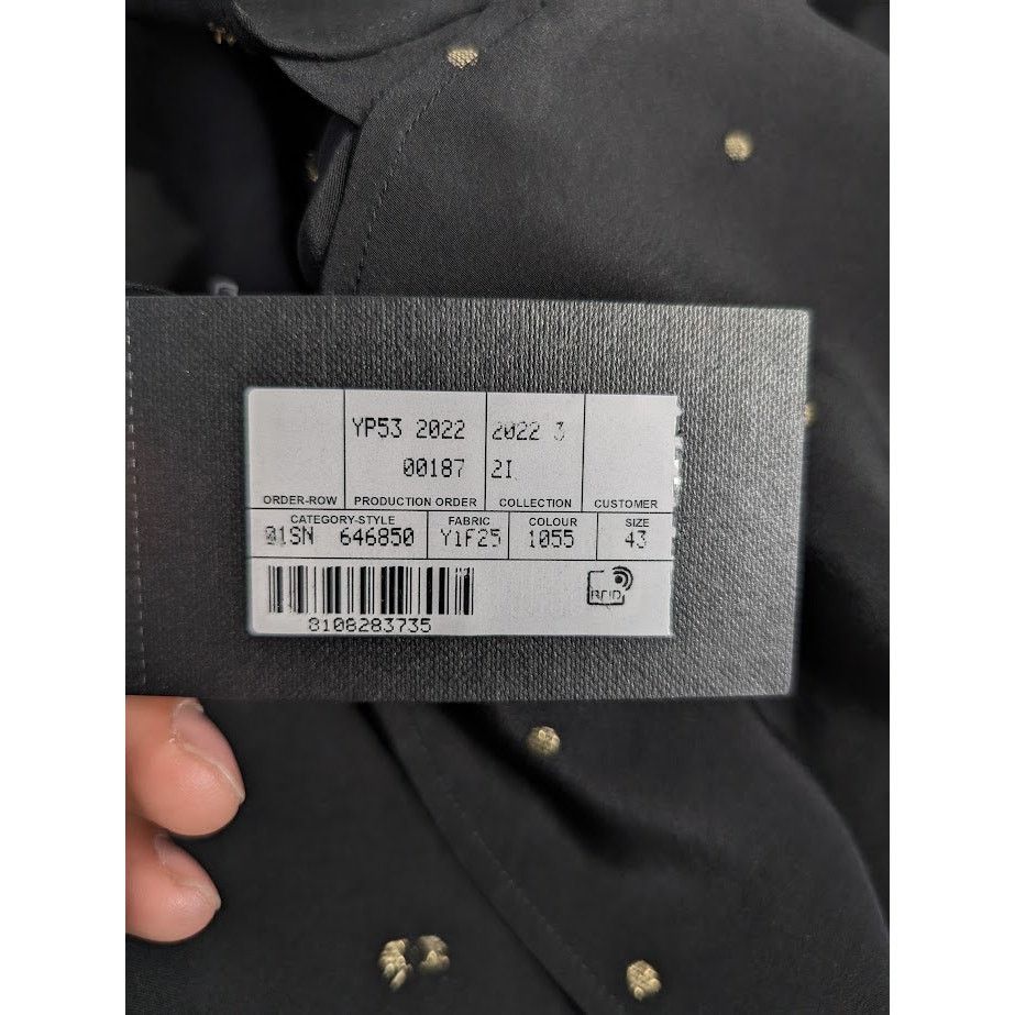 Saint Laurent Paris o1rshd1 Collar Classic Shirt in Black/Gold Size US XL / EU 56 / 4 - 18 Thumbnail