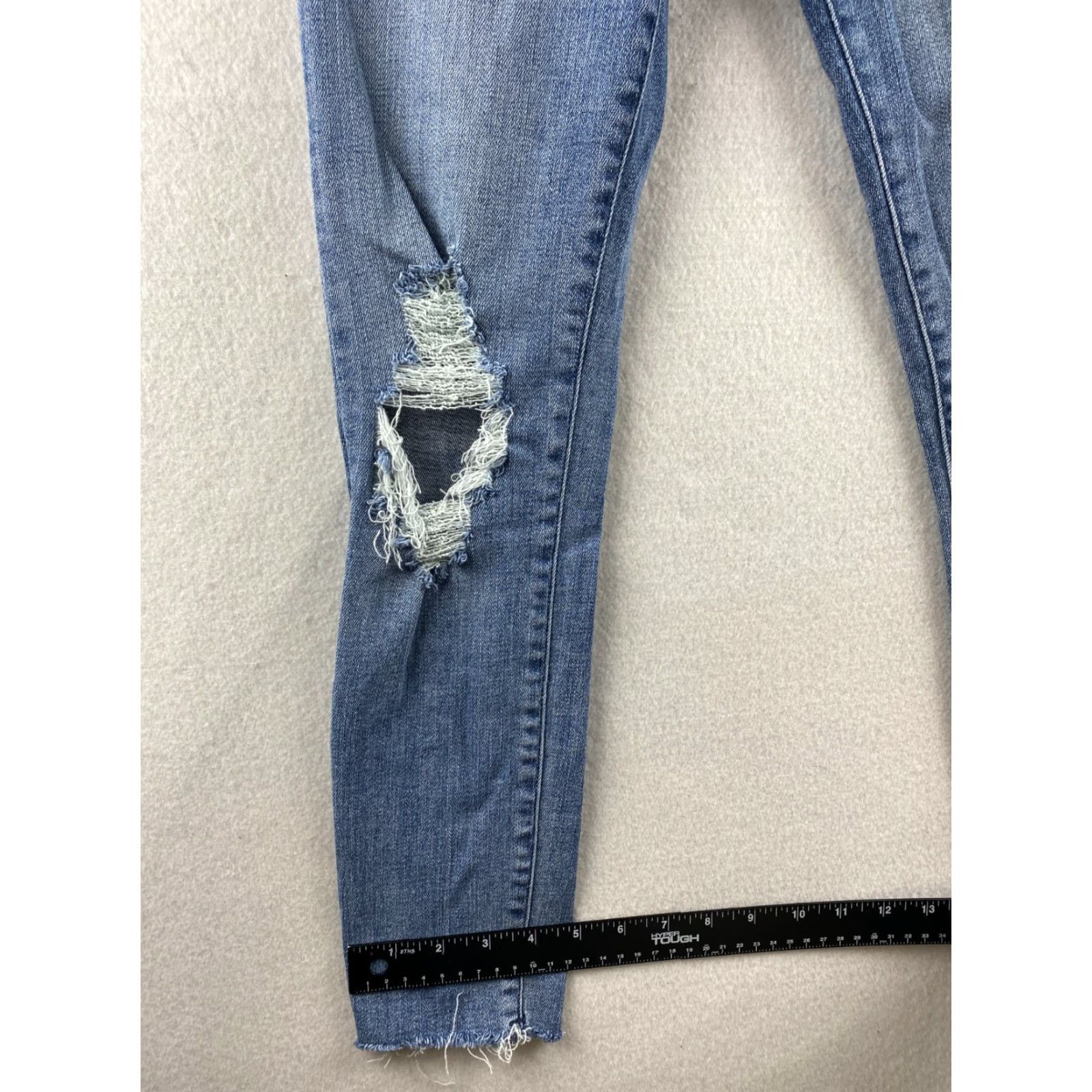 Abercrombie & Fitch Abercrombie & Fitch Women's Jeans Skinny Denim Distressed 26 Stretch 5-Pocket Blue Mid Rise Regular Size 26" / US 2 / IT 38 - 6 Thumbnail