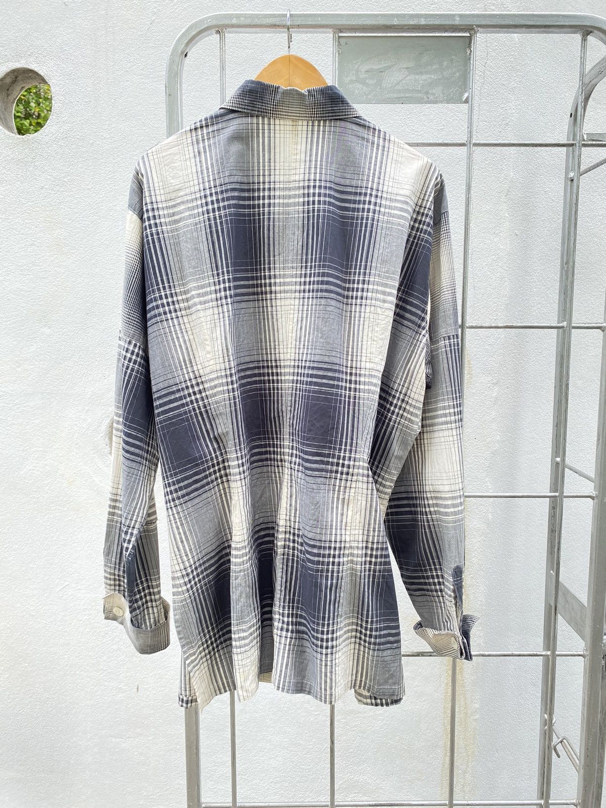 A.O. CMS × Japanese Brand A.O. O.A. Long Sleeve Black & White Plaid Shirt Dress Size L / US 10 / IT 46 - 18 Thumbnail