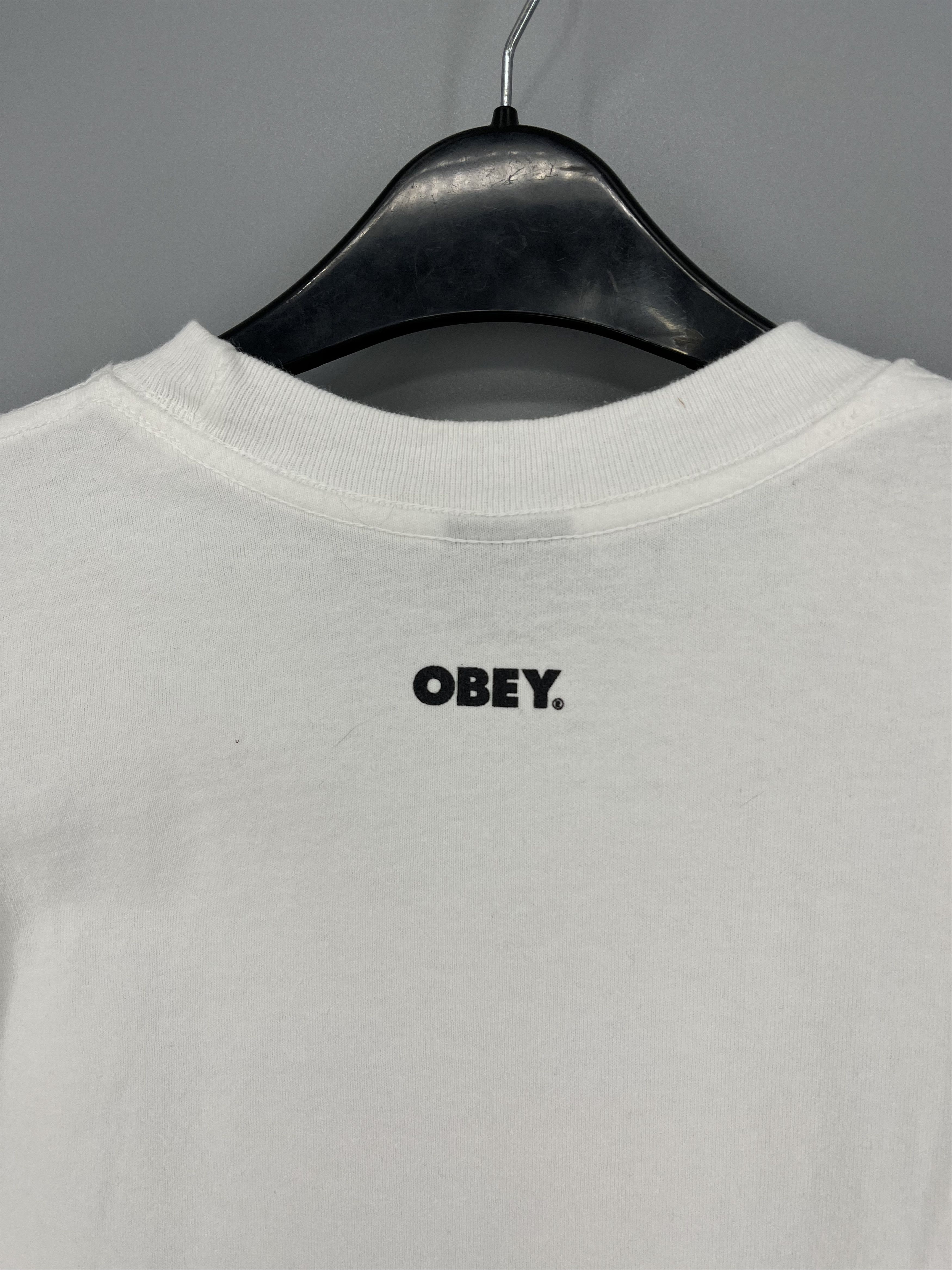 Japanese Brand × Obey Vintage Obey 90s Made in USA White Graphic Tee Shirt Y2K M Size US S / EU 44-46 / 1 - 10 Thumbnail