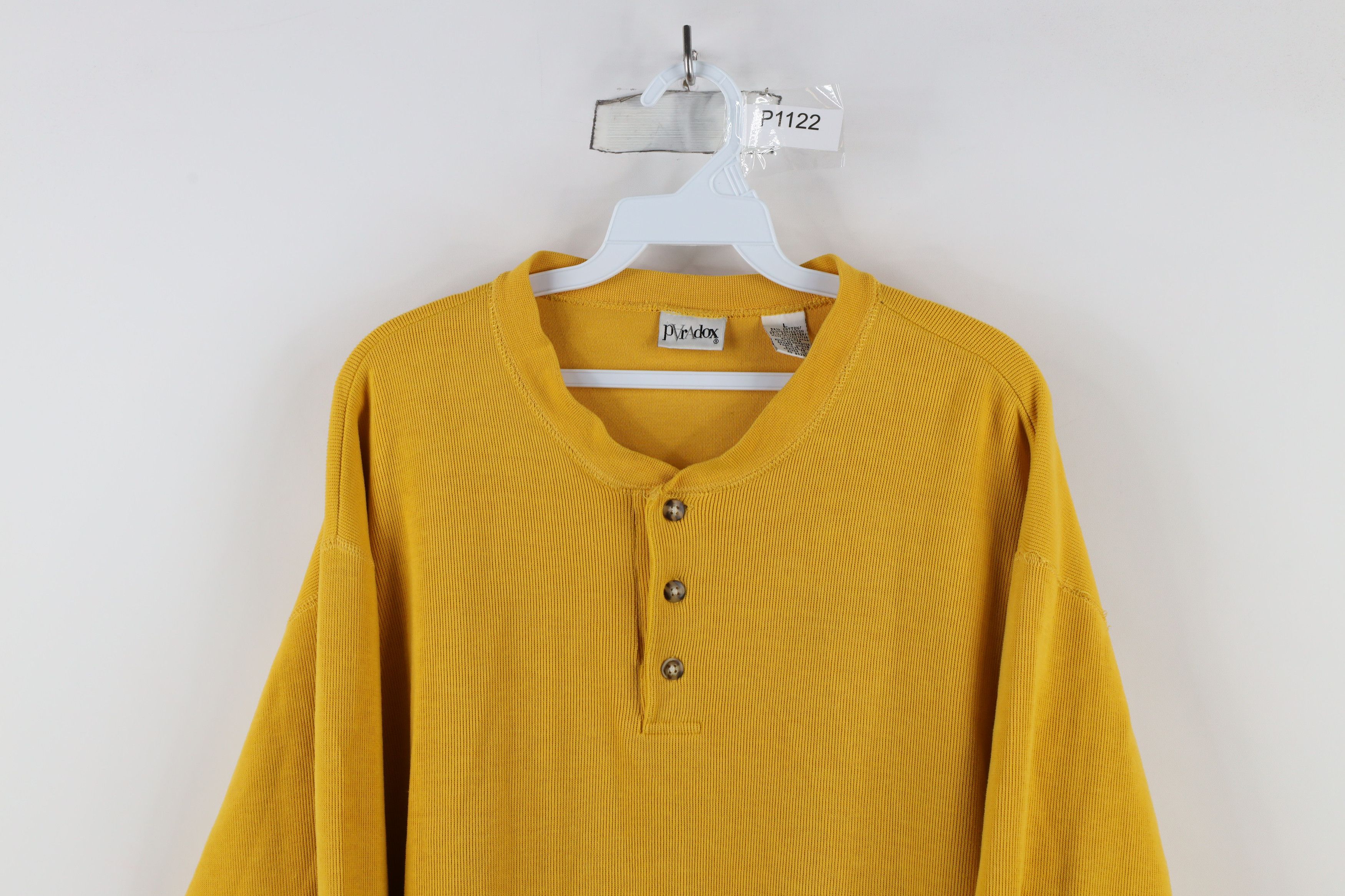 Vintage Vintage 90s Streetwear Heavyweight Thermal Henley T-Shirt Size US L / EU 52-54 / 3 - 2 Thumbnail