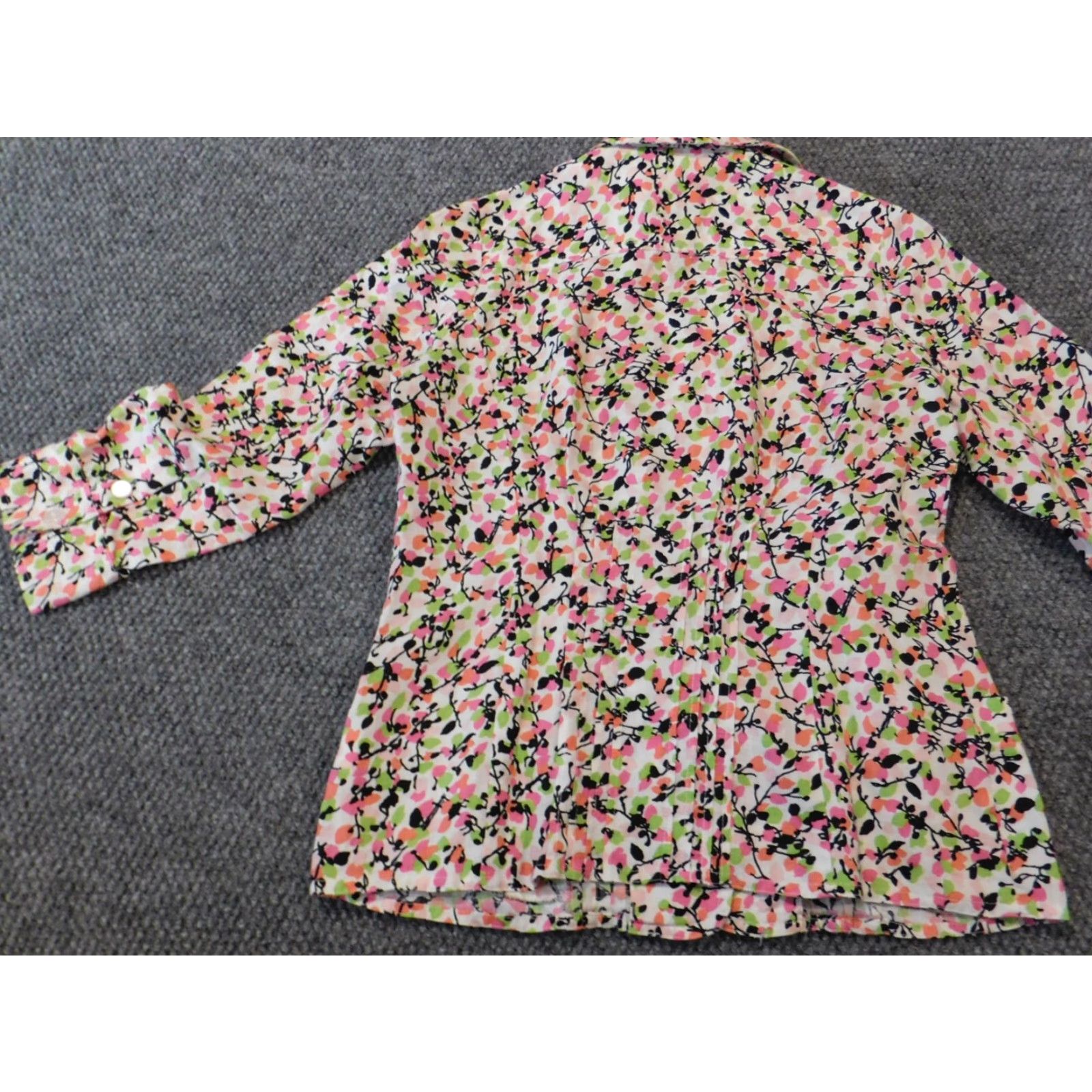 Pinko Kim Rogers Womens Shirt PS Petites Pink Floral Button-Up Crew Neck Long Sleeve Casual Stretch Cotton Rayon Button-Up Shirt Womens Per Example Size S / US 4 / IT 40 - 7 Thumbnail