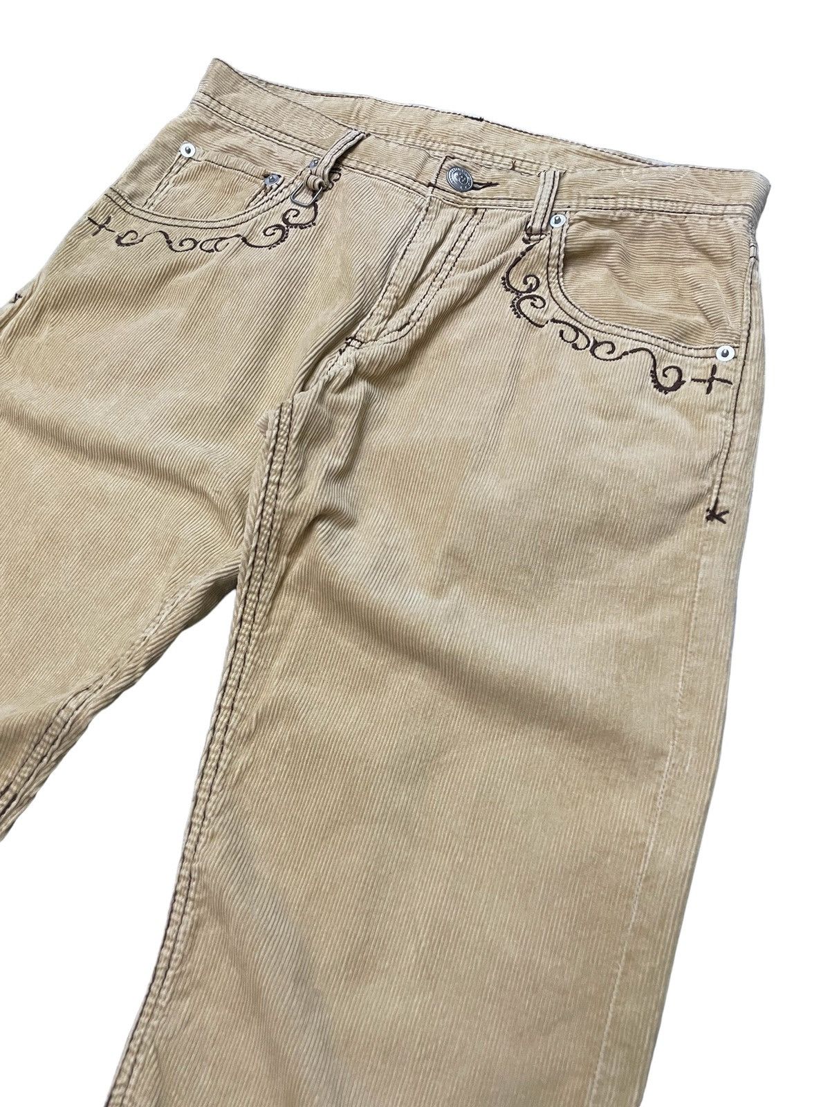 GOSTAR DE FUGA × Hysteric Glamour The 7three Japan Studded Rhinestones Corduroy Brown Pants Size US 32 / EU 48 - 8 Thumbnail