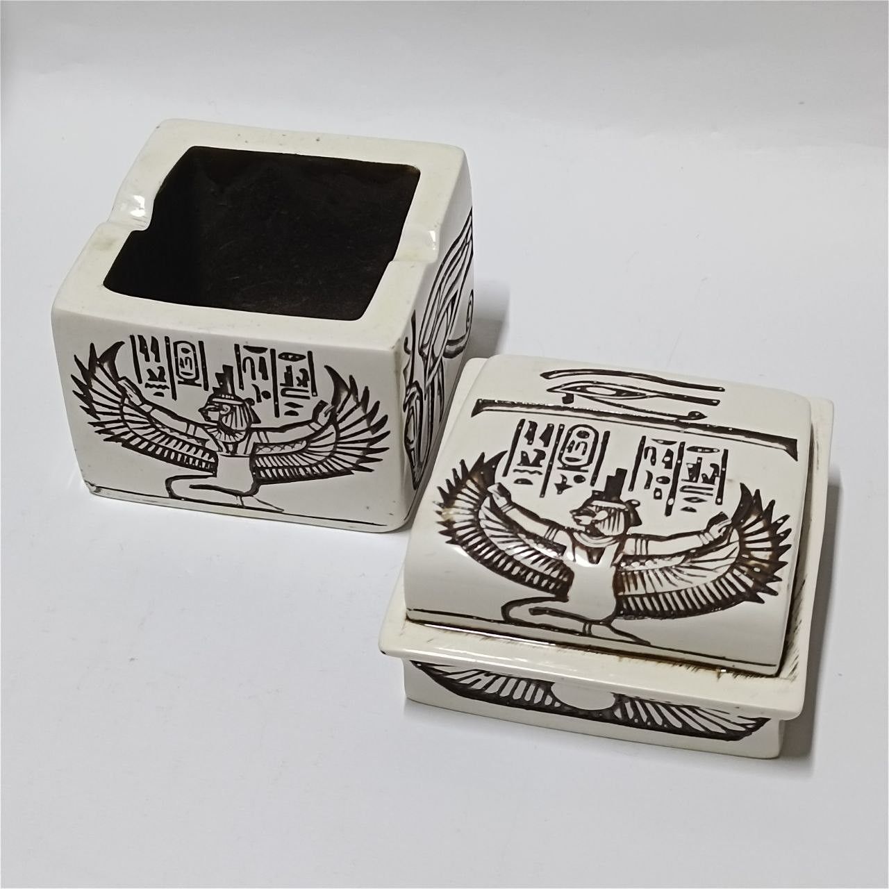 Other Egyptian canopic jar set in engraved box pharaonic art Size ONE SIZE - 4 Thumbnail