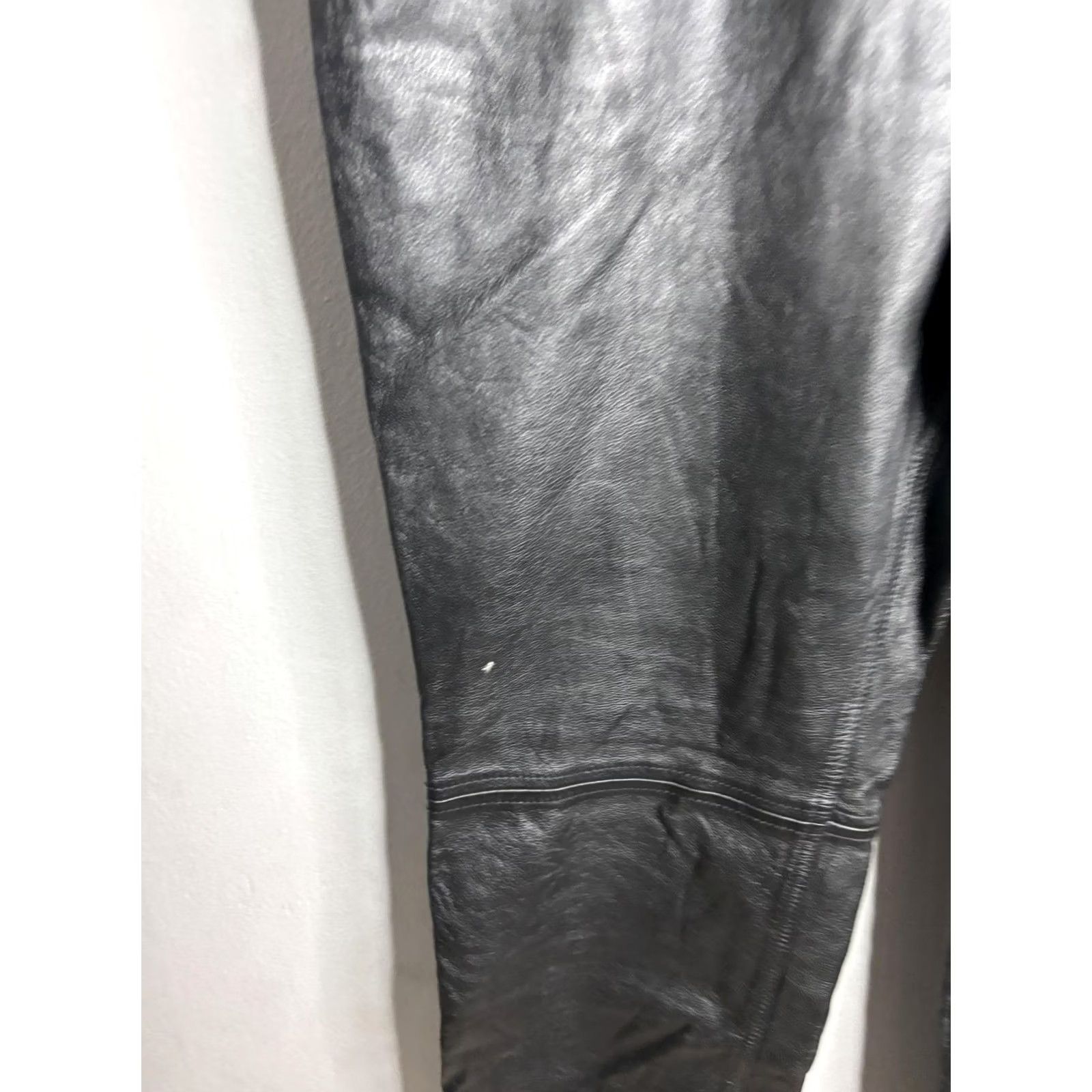Tommy Hilfiger Tommy Hilfiger Pants Womens 14 Black Leather Straight Leg Dress Pockets Zip Size 36" / US 14 / IT 50 - 3 Thumbnail