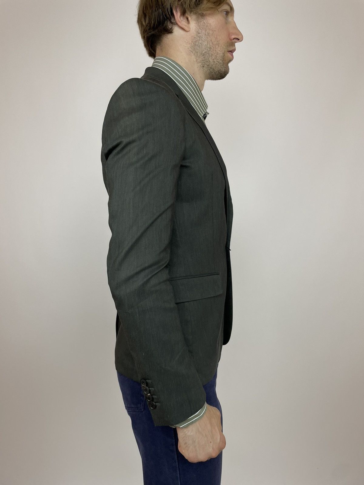 John Richmond JOHN RICHMOND LINEN BLAZER One Button Mens size 48 Size 48R - 10 Thumbnail