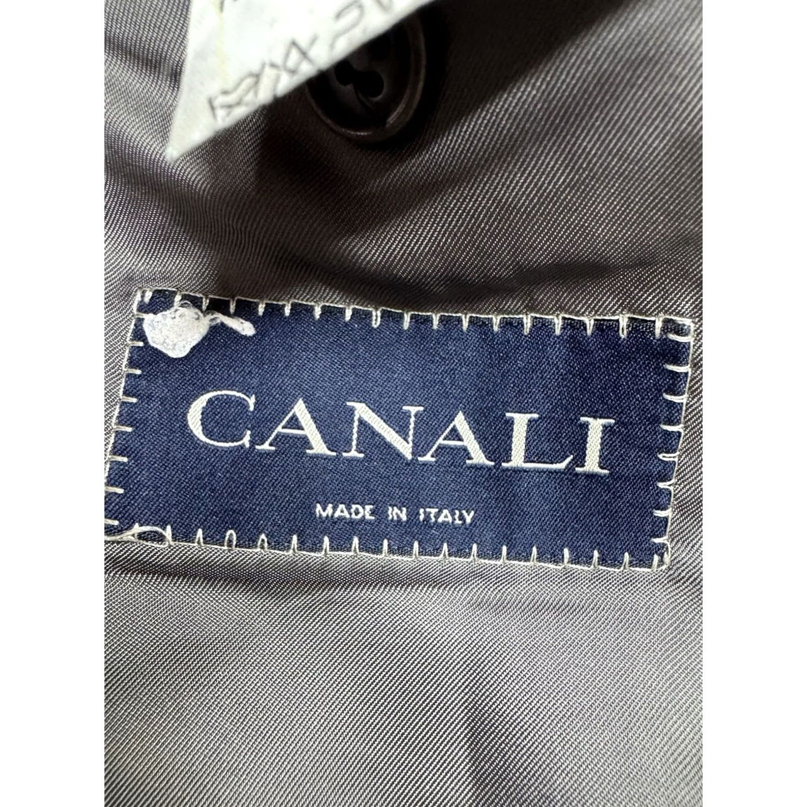 Canali Canali Gray Wool Window Pane Blazer Suit Jacket Men’s 46L Made in Italy - STAINS Size 42R - 2 Thumbnail