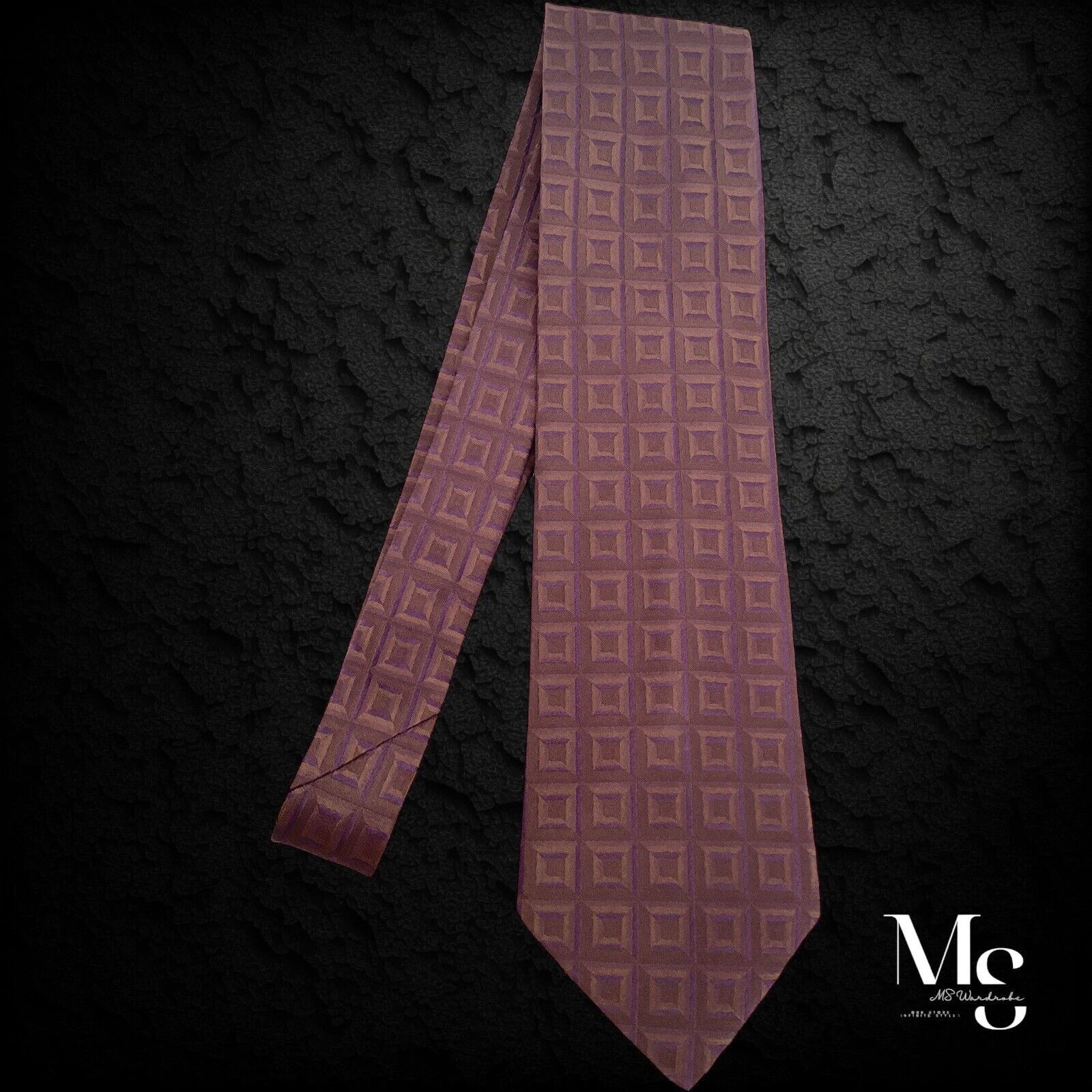 Aquascutum AQUASCUTUM OF LONDON Burgundy Geometric Silk Tie H.C Canada Size ONE SIZE - 6 Thumbnail