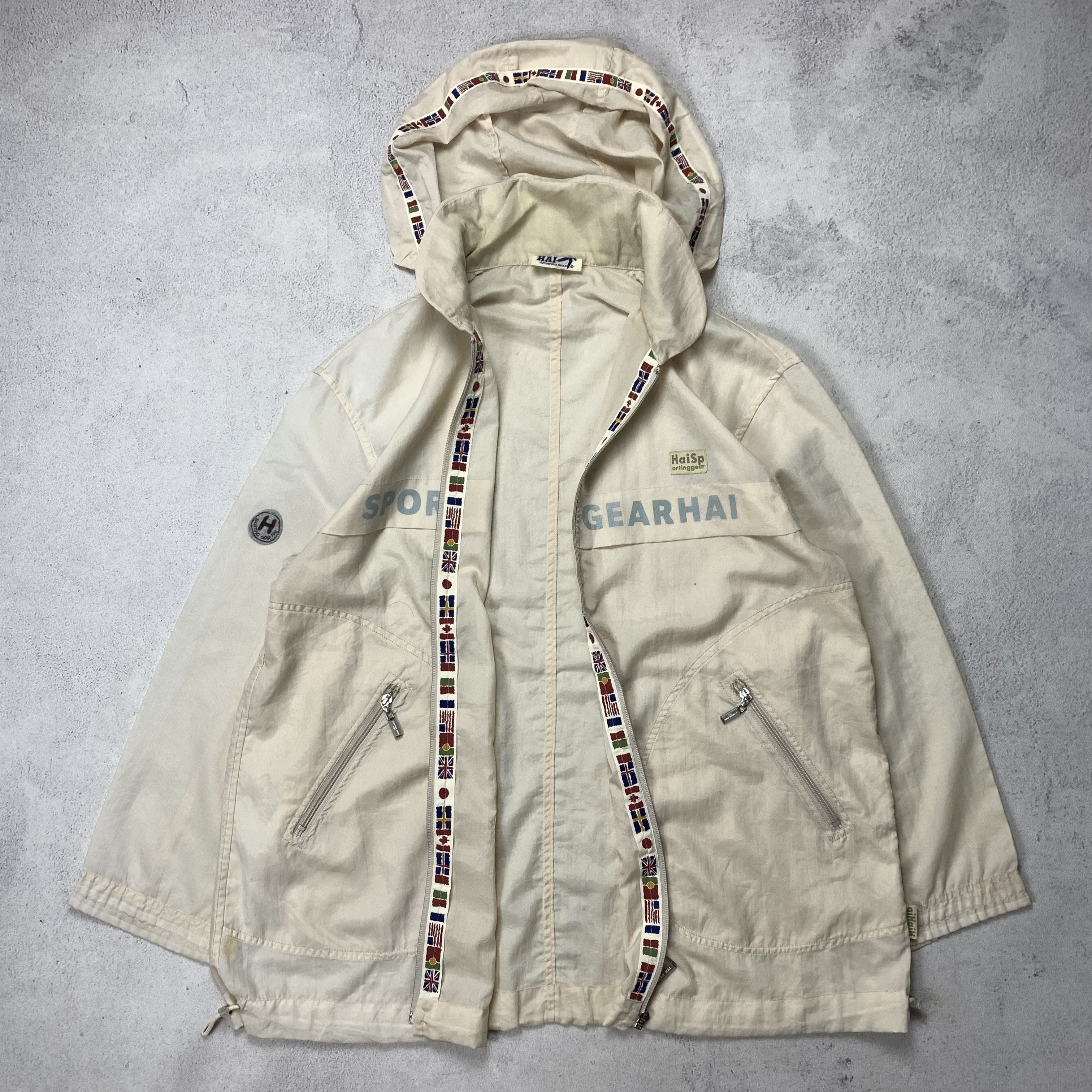 Vintage 90s Hai Sporting Gear Multi Flag Jacket Zip Up