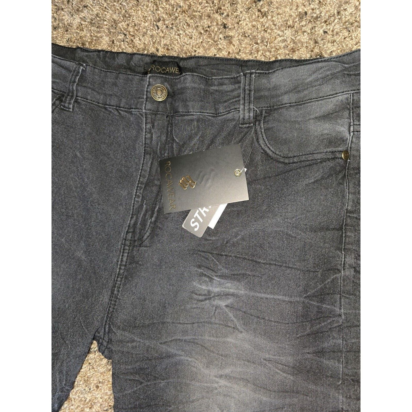Rocawear Rocawear Black Jeans Mens 42x32 Straight Fit Faded Look NWT Size US 42 / EU 58 - 2 Thumbnail