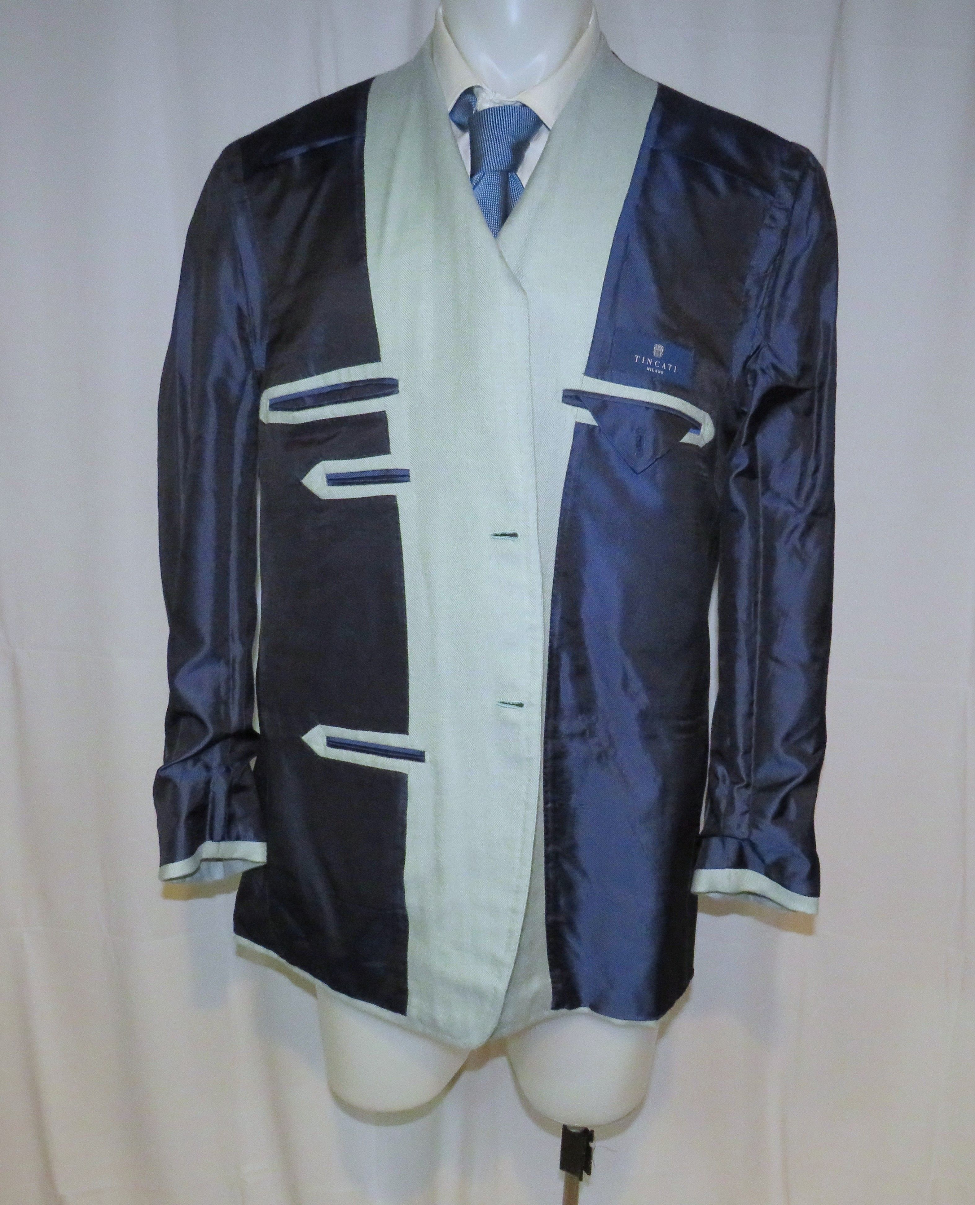 Tincati x Partenopea Custom Pale Green HBone Cashmere Sport Coat 44L Size 44L - 11 Thumbnail