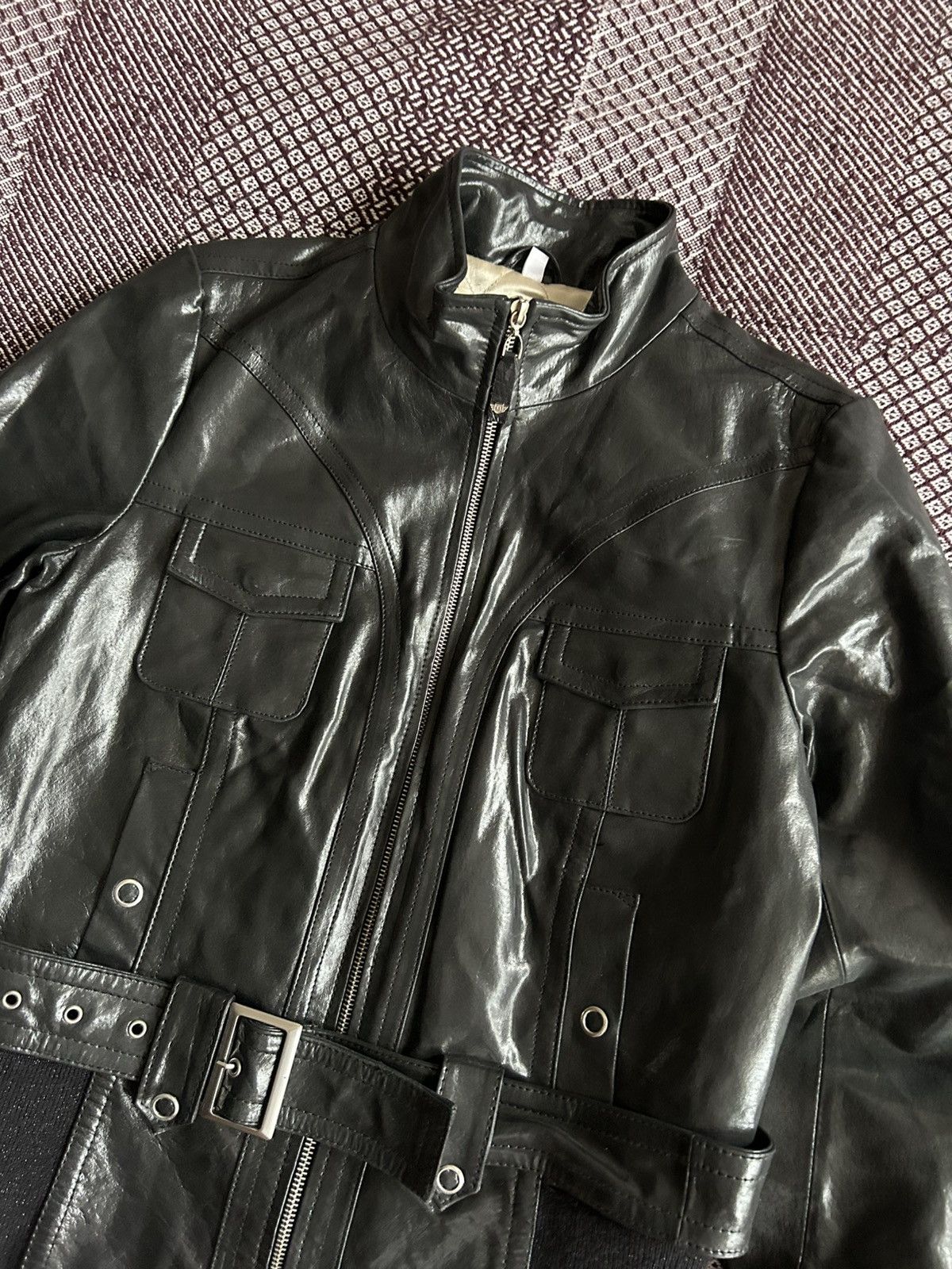 Leather Vintage BIAGGINI Leather Jacket Women Avantgarde Style Sz 38 Size XS / US 0-2 / IT 36-38 - 5 Thumbnail