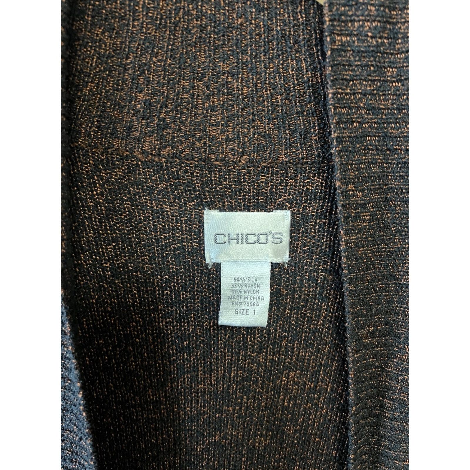 Vintage Chicos Womens Silk Cardigan Open Front Brown Size 1 Long Sleeve Sweater Women Size XS / US 0-2 / IT 36-38 - 3 Thumbnail