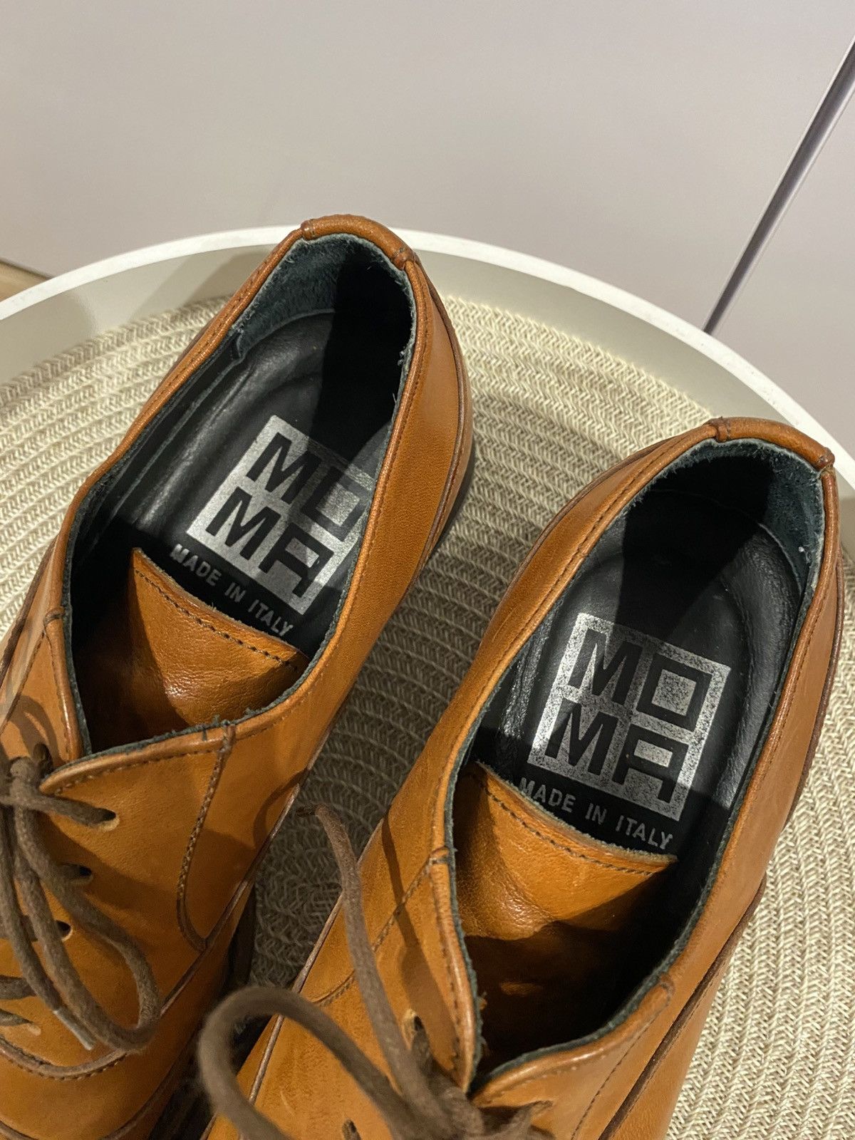 MoMA Moma Brown Leather Derby Shoes Size: 39.5 Size US 6.5 / EU 39-40 - 3 Thumbnail