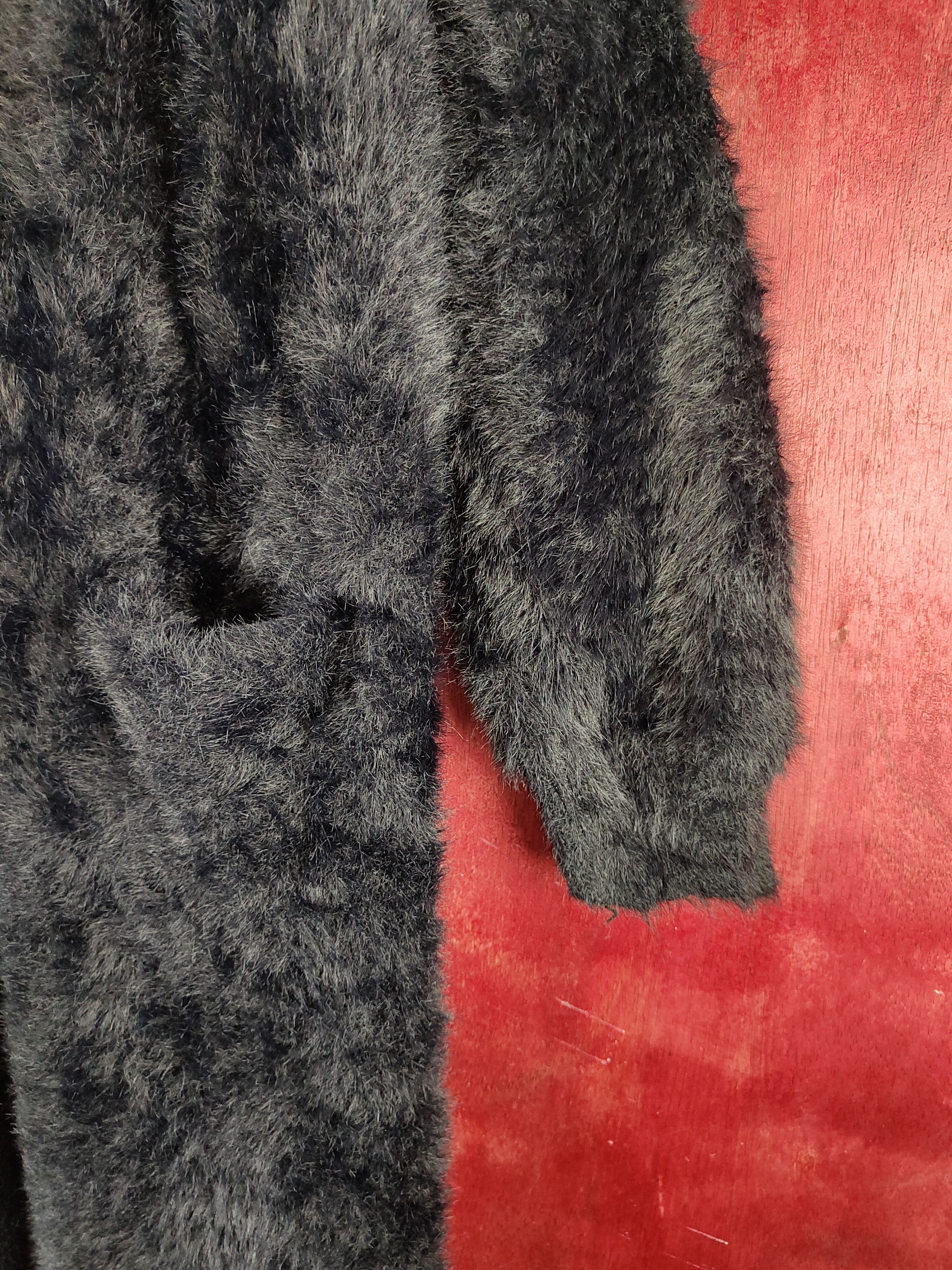 Homespun Knitwear Libby&Rose Black Fur Mohair Knitwear Cardigan #S1980 Size M / US 6-8 / IT 42-44 - 6 Thumbnail