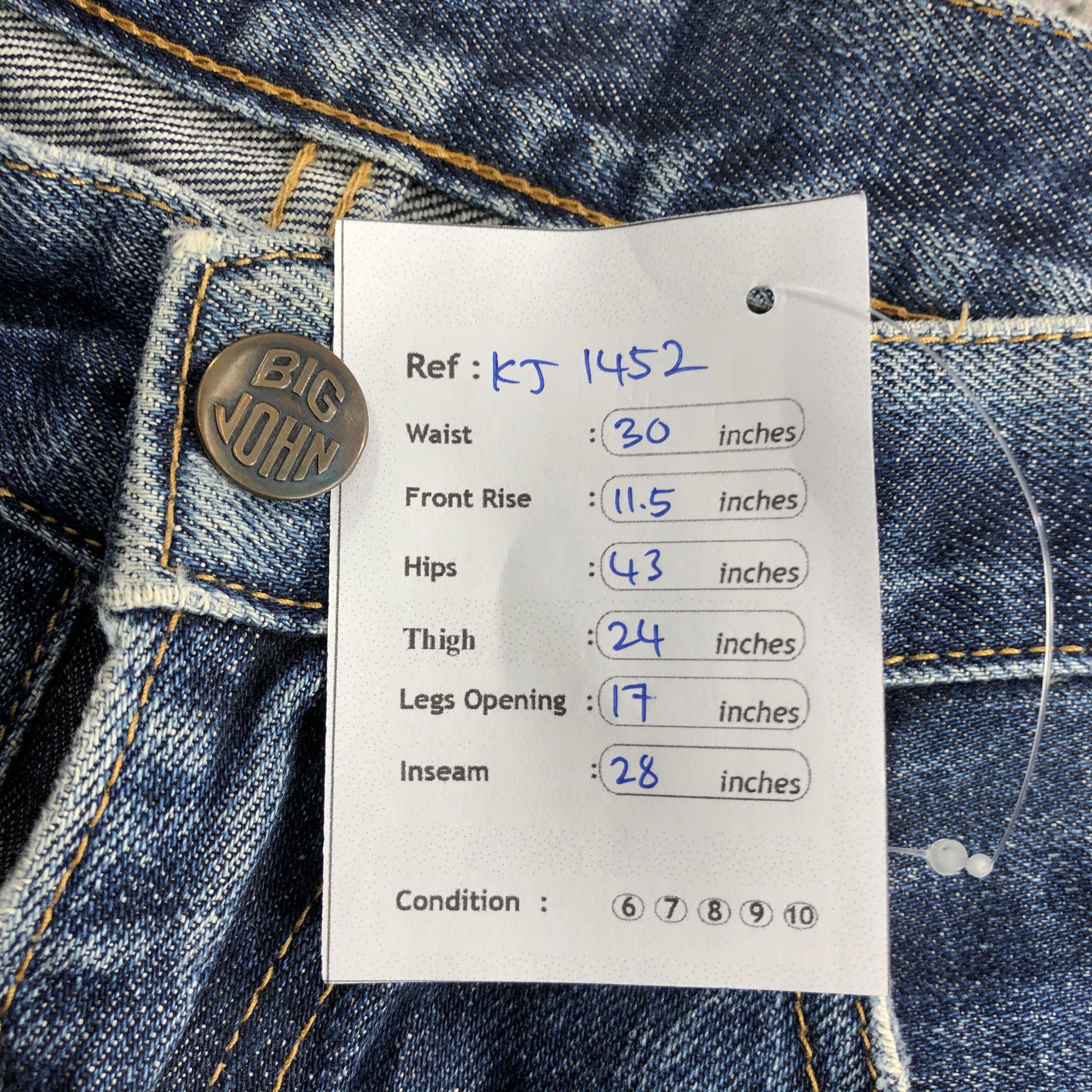 Big John Vintage Big John Faded Blue Denim KJ1452 Size US 30 / EU 46 - 12 Thumbnail