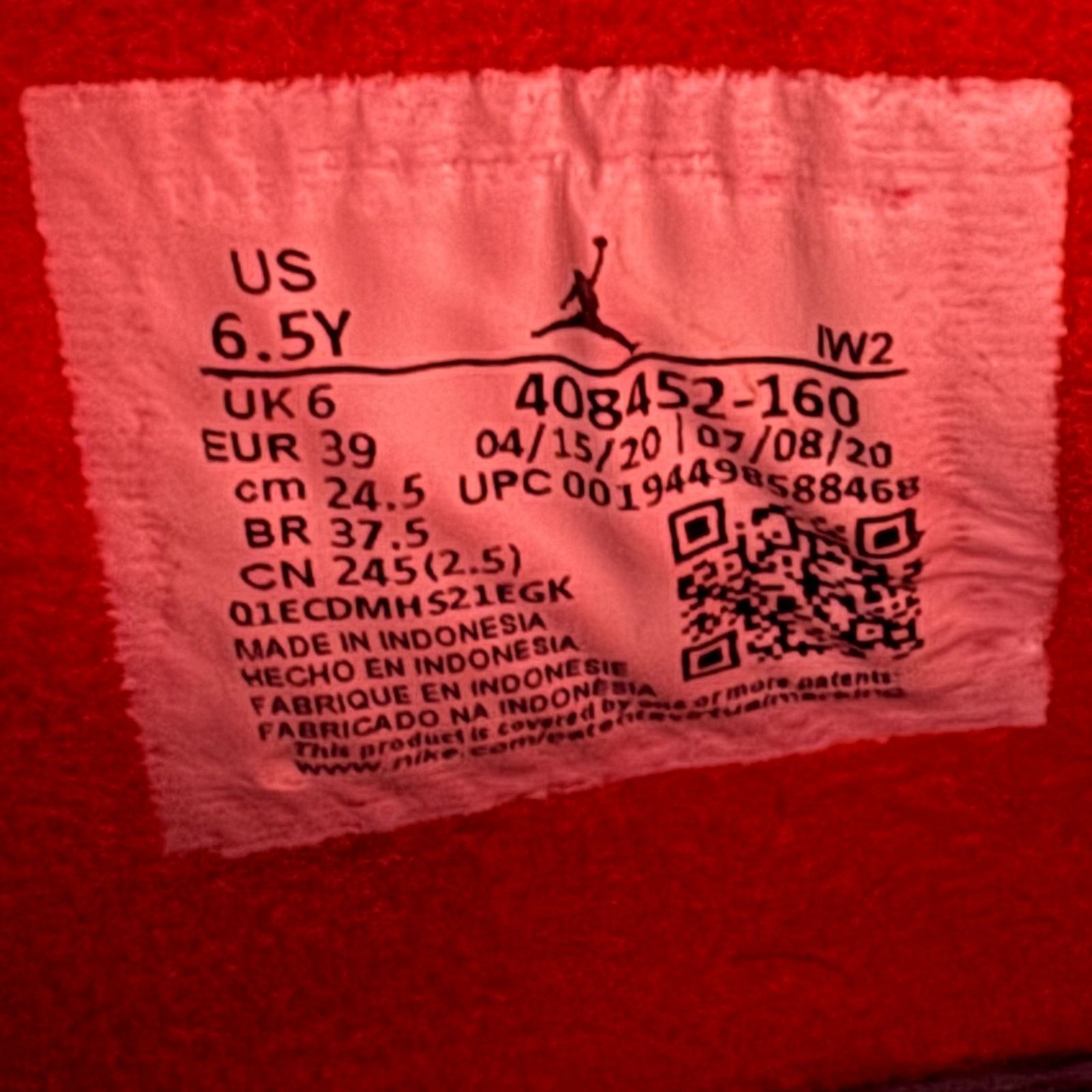 Jordan Brand × Nike Nike Air Jordan 4 Retro OG GS Fire Red 2020 - Size 6.5 Size US 6.5 / EU 39-40 - 8 Thumbnail