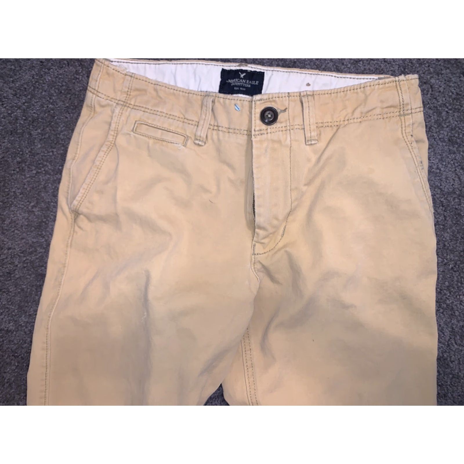 American Eagle Outfitters American Eagle Men's Size 30x32 Relaxed Straight Chino Pants Tan BEIGE Size US 30 / EU 46 - 5 Thumbnail