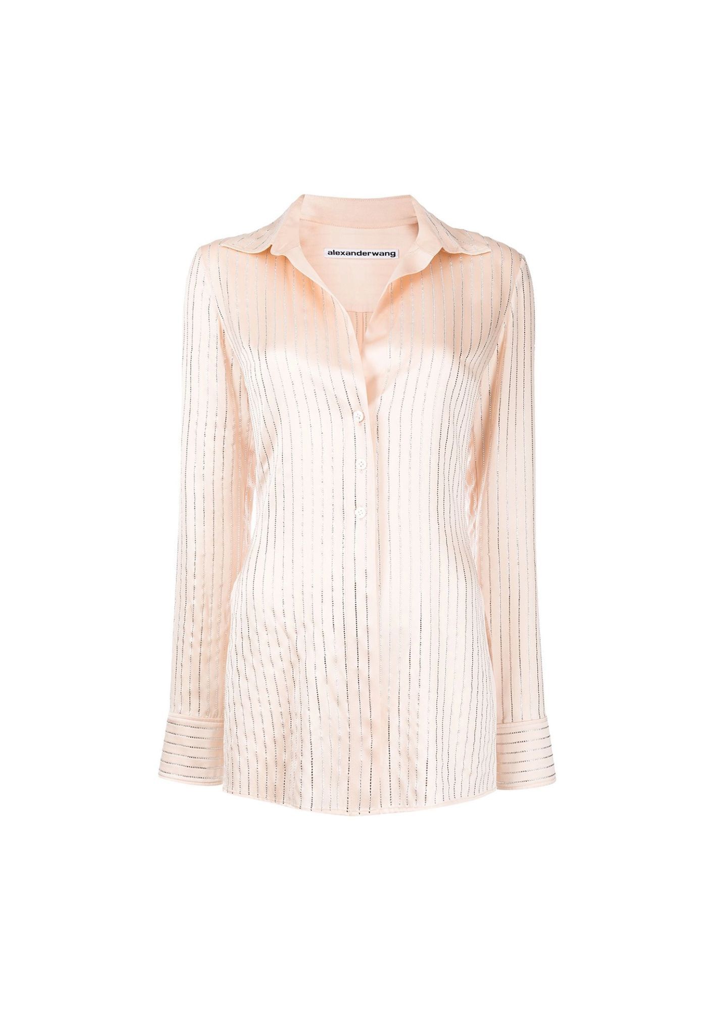 Alexander Wang Alexander Wang Slim Fit Silk Crystal Stripe Shirt/ Dress Size S / US 4 / IT 40 - 1 Thumbnail