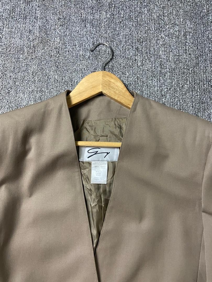 Japanese Brand Vintage GENY Collarless Blazer with Buttons (202) Size XS / US 0-2 / IT 36-38 - 9 Thumbnail