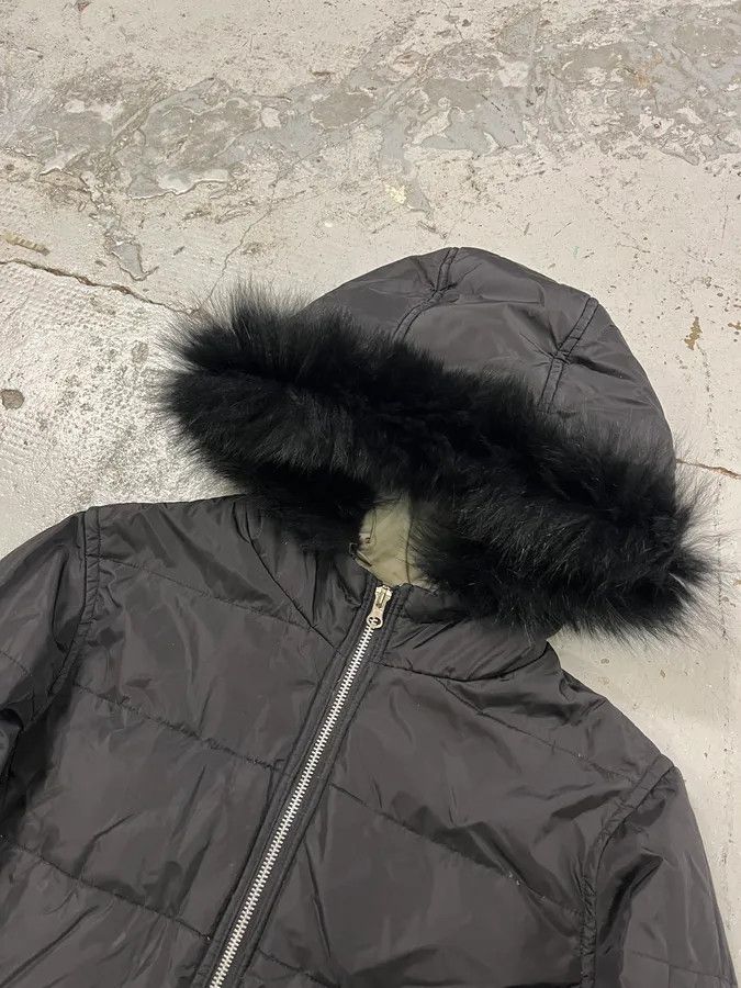 Prada AW2006 Prada Linea Rossa Fox Fur Black Hooded Puffer Jacket Size M / US 6-8 / IT 42-44 - 3 Thumbnail