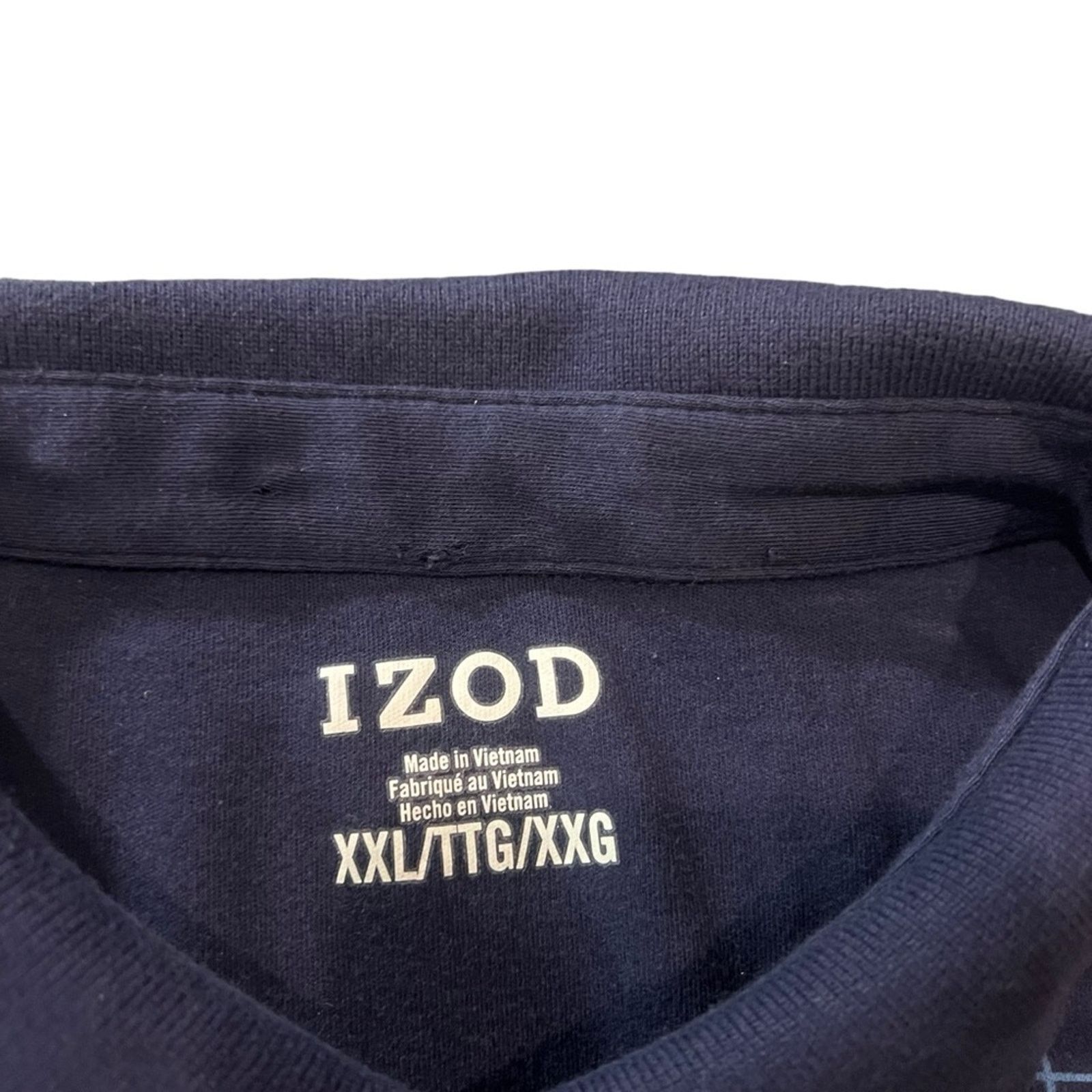 Izod IZOD Polo Shirt Men's 2XL Navy Blue Windowpane Grid Size US XXL / EU 58 / 5 - 3 Thumbnail