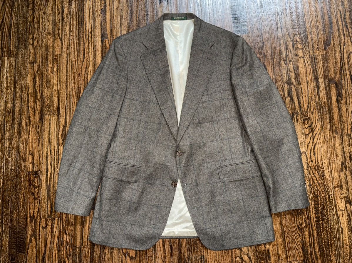 Izod IZOD Tailored Vintage Tan Grey 2pc Suit Jacket & Pant 44L Size 44L - 3 Thumbnail