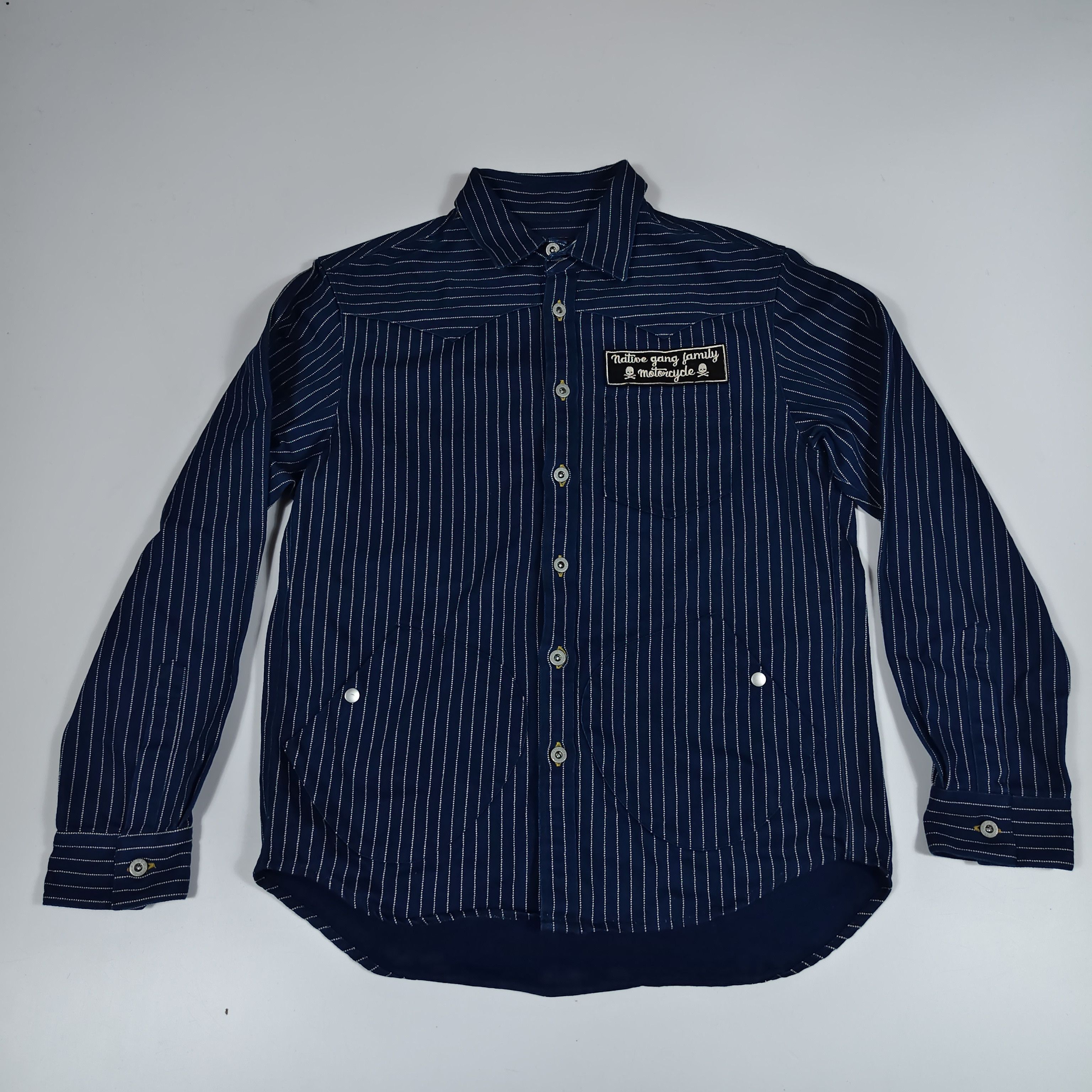 Japanese Brand Native Gang Family MC Wabash Stripe Work Shirt #F Size US M / EU 48-50 / 2 - 1 Thumbnail