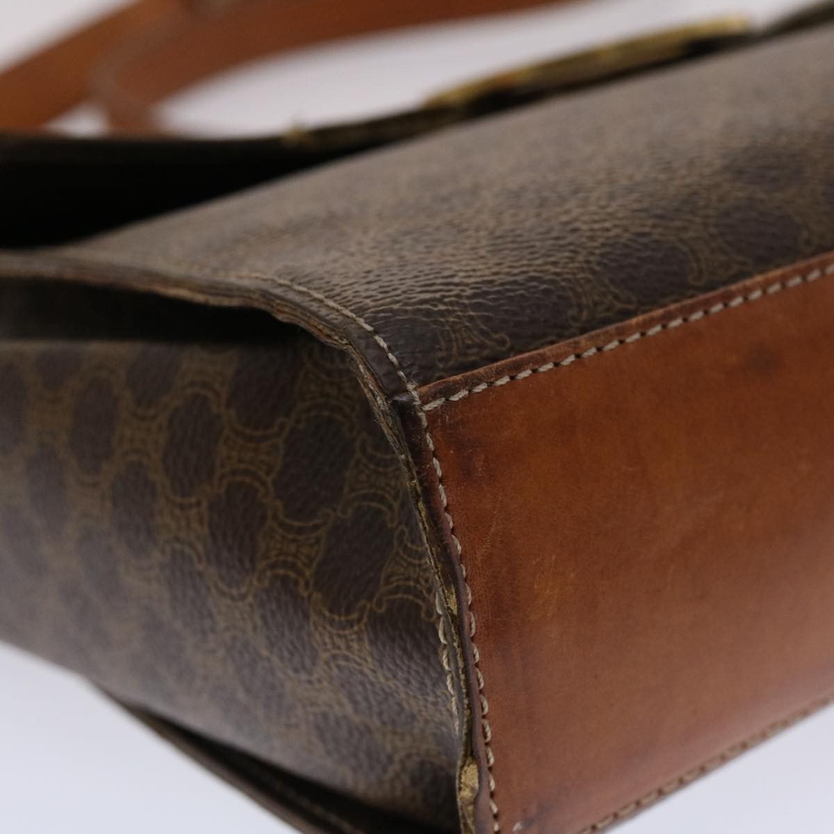 Celine CELINE Macadam Canvas Shoulder Bag Pvc Leather Brown Size ONE SIZE - 16 Thumbnail