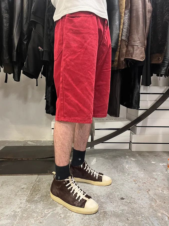 Marithe + Francois Girbaud × Vintage 2000s Marithé + François Girbaud Red Cozy Large Shorts Size US 31 - 3 Thumbnail