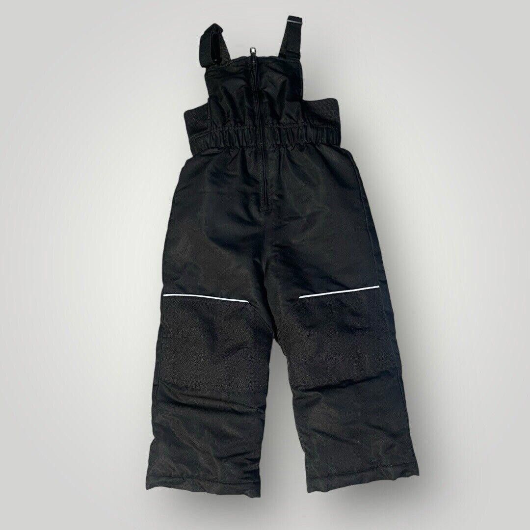 Designer Kids Black Insulated Snow Bib Overalls - Perfect Winter Gear Size US XXS / EU 40 - 1 Thumbnail